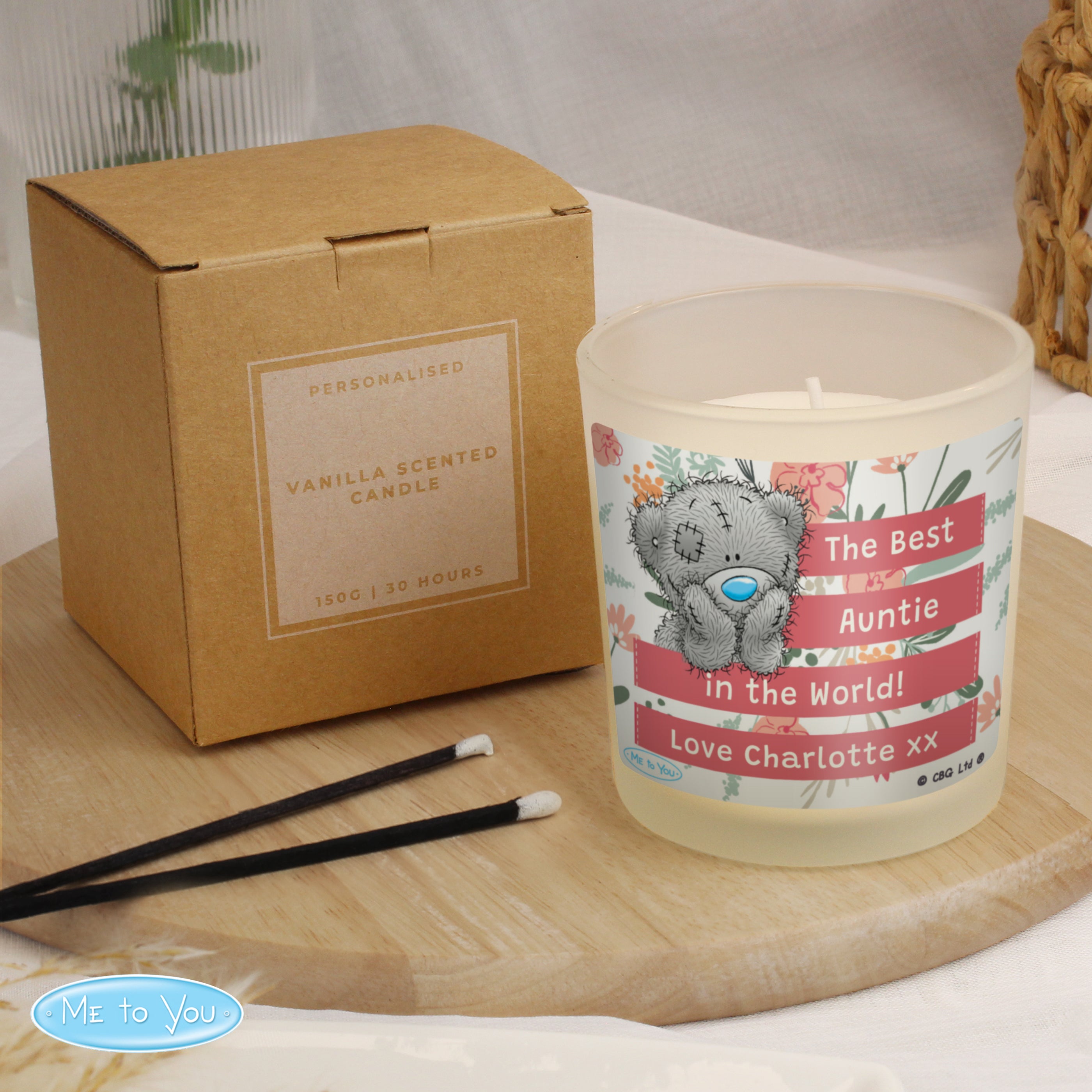 Personalised Me To You Floral Scented Jar Candle