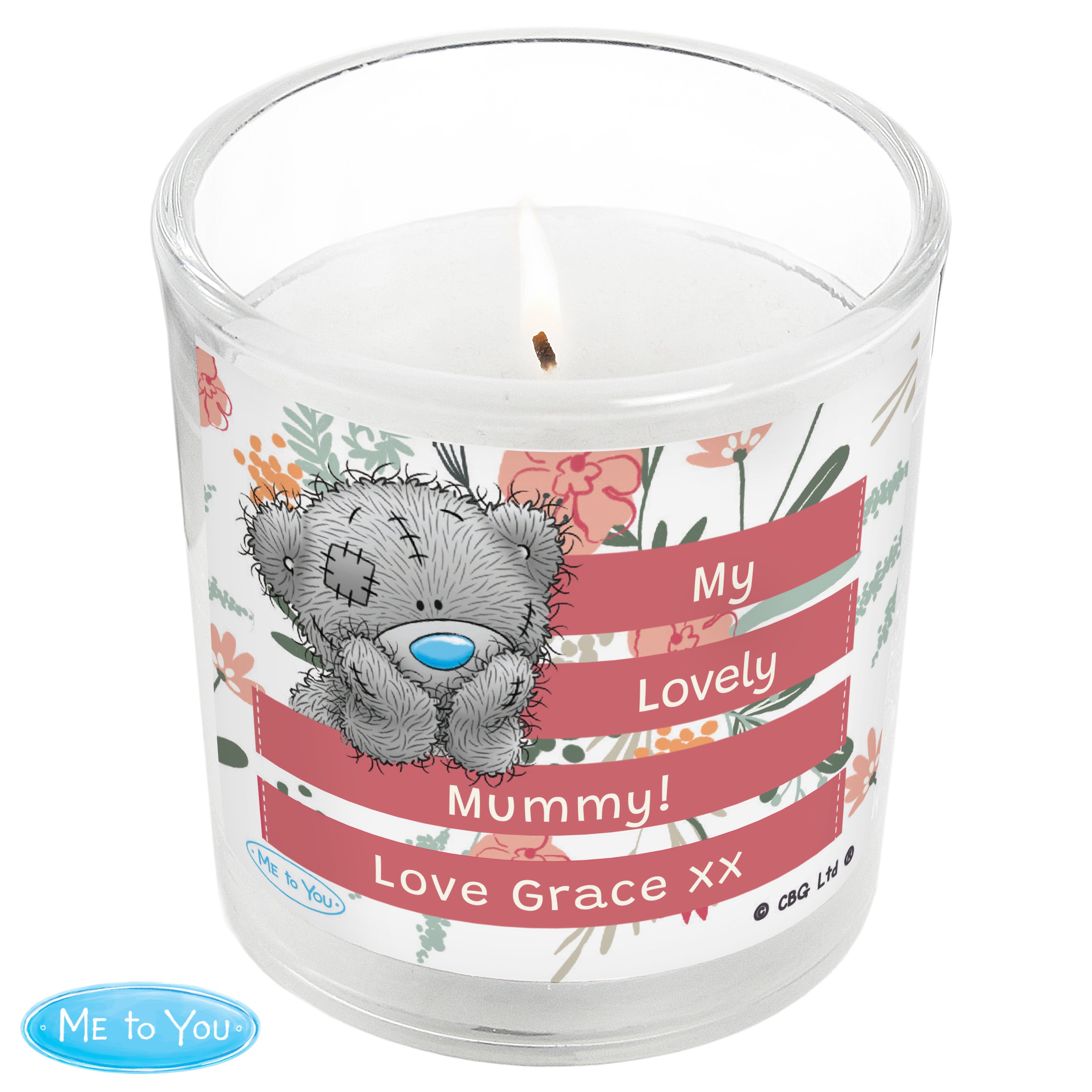 Personalised Me To You Floral Scented Jar Candle