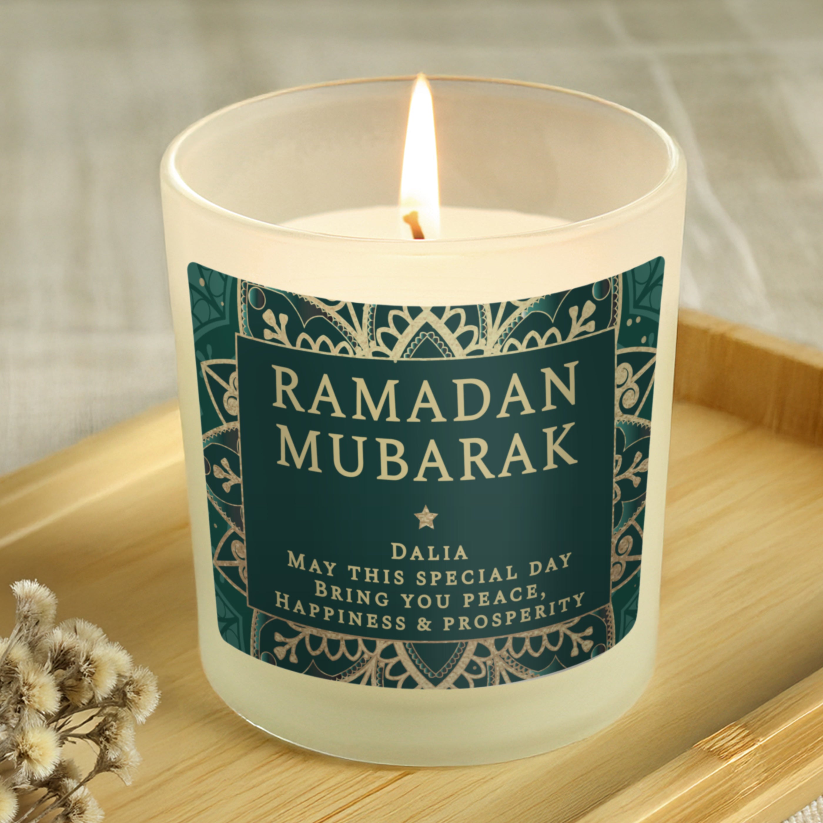 Personalised Eid and Ramadan Scented Jar Candle