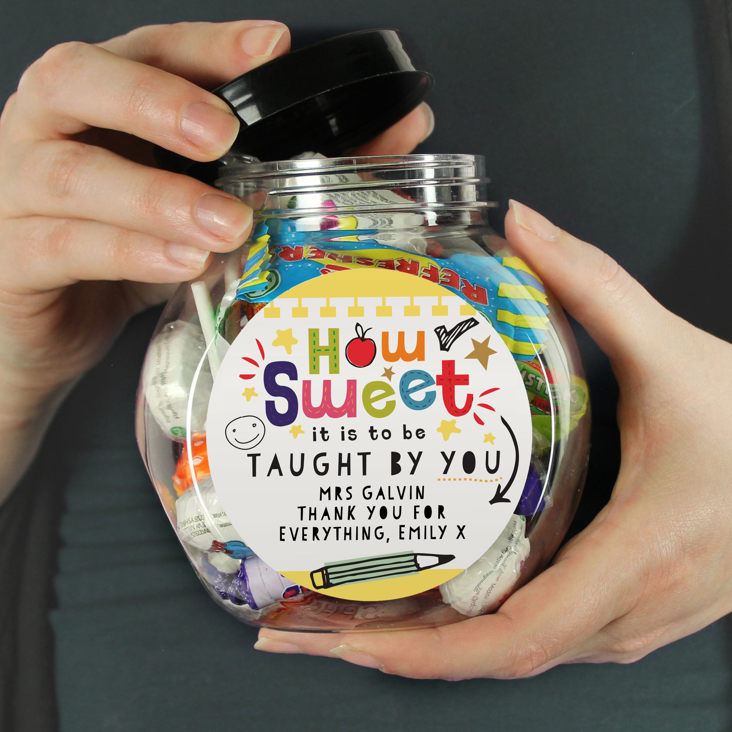 Personalised Shape Little Minds Sweet Jar