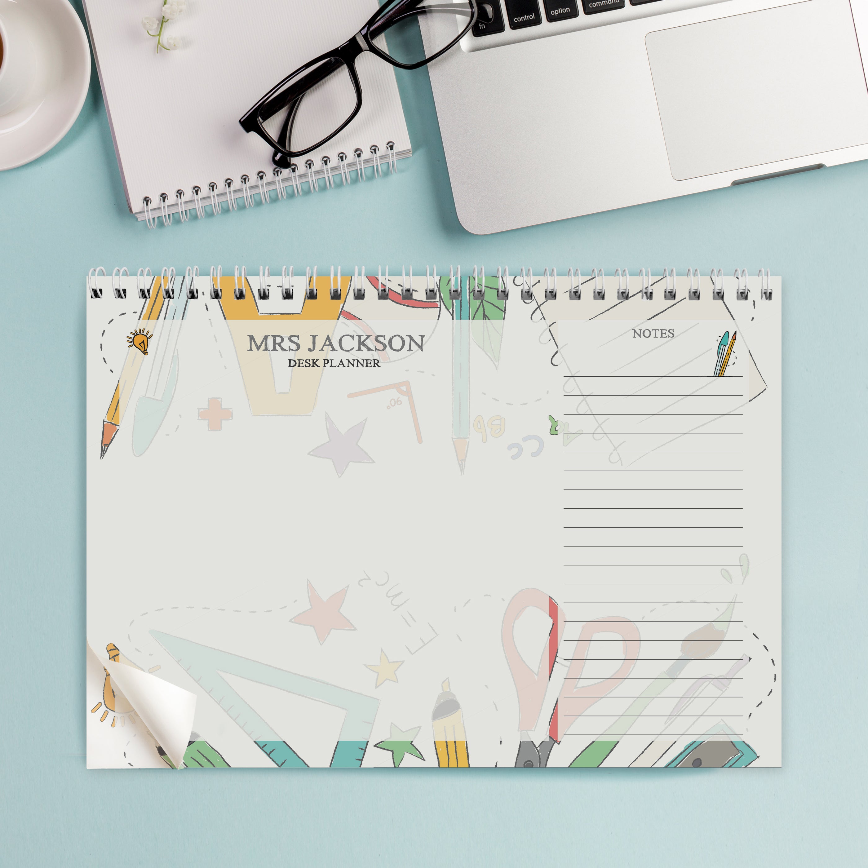 Personalised Teacher A4 Desk Planner