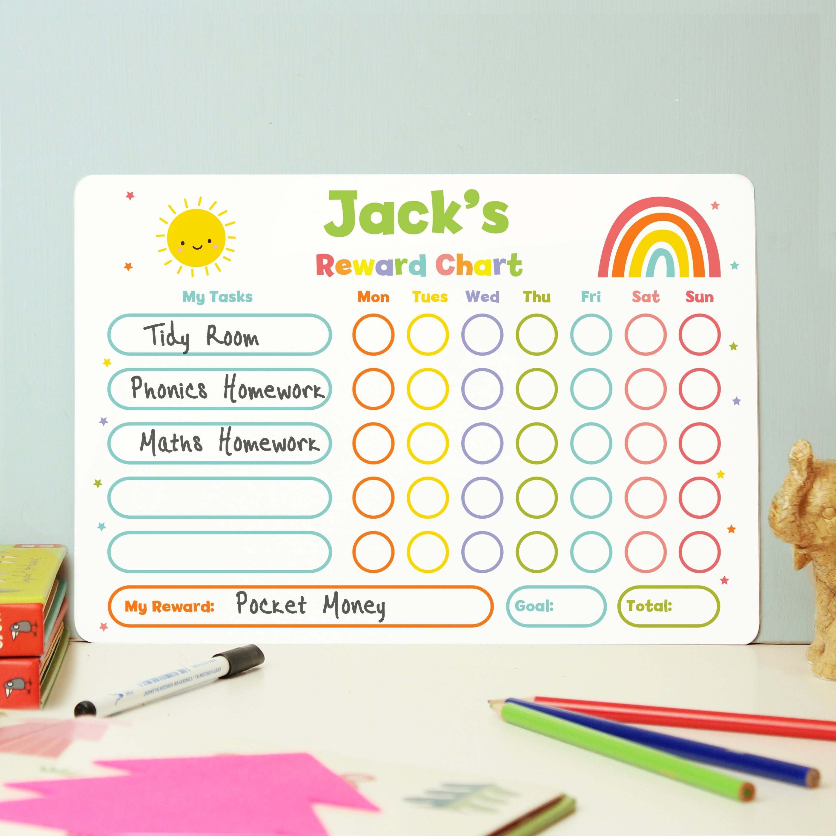 Personalised Rewards Chart & Dry Wipe Pen