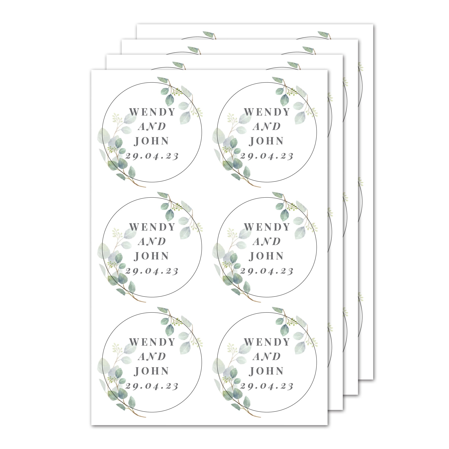 Personalised Botanical Free Text Sticker Set