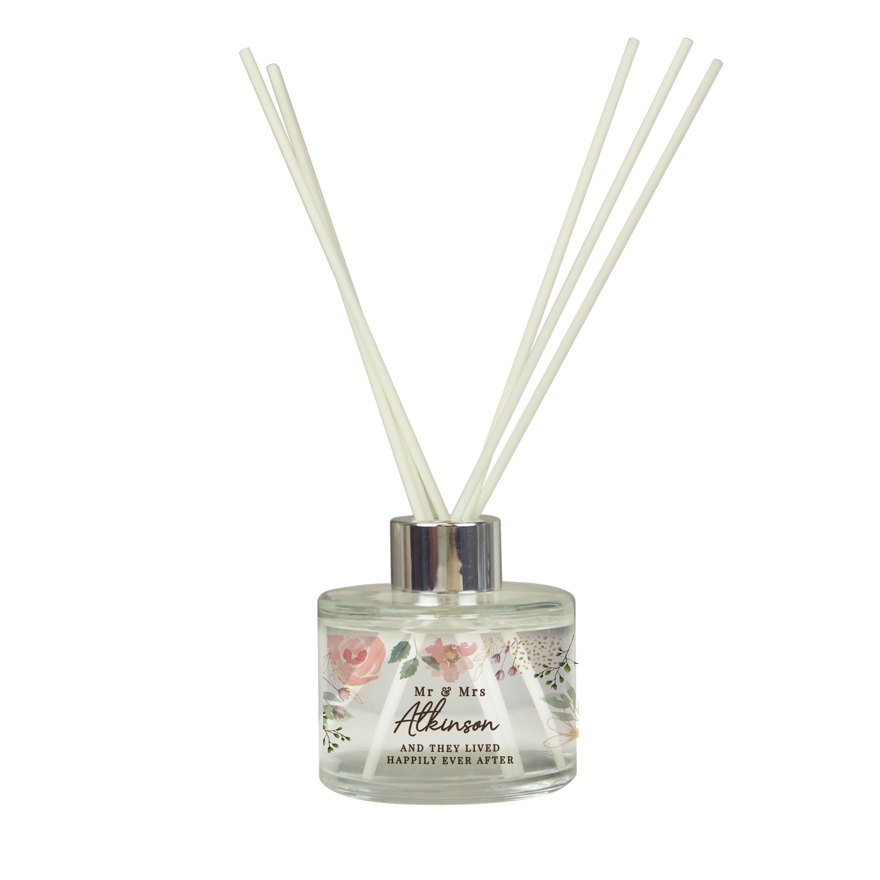 Personalised Floral Watercolour Reed Diffuser