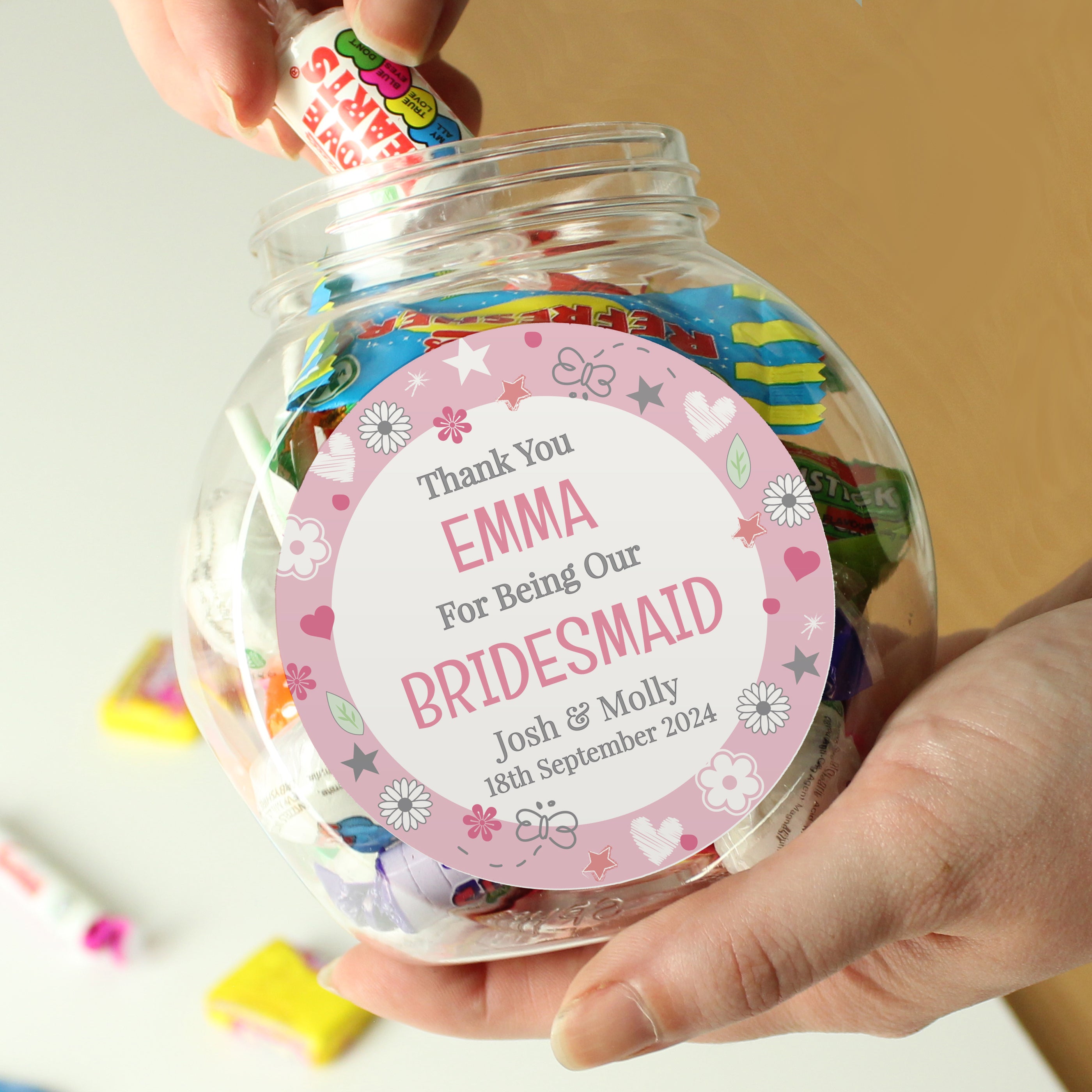 Personalised Bridesmaid Sweet Jar