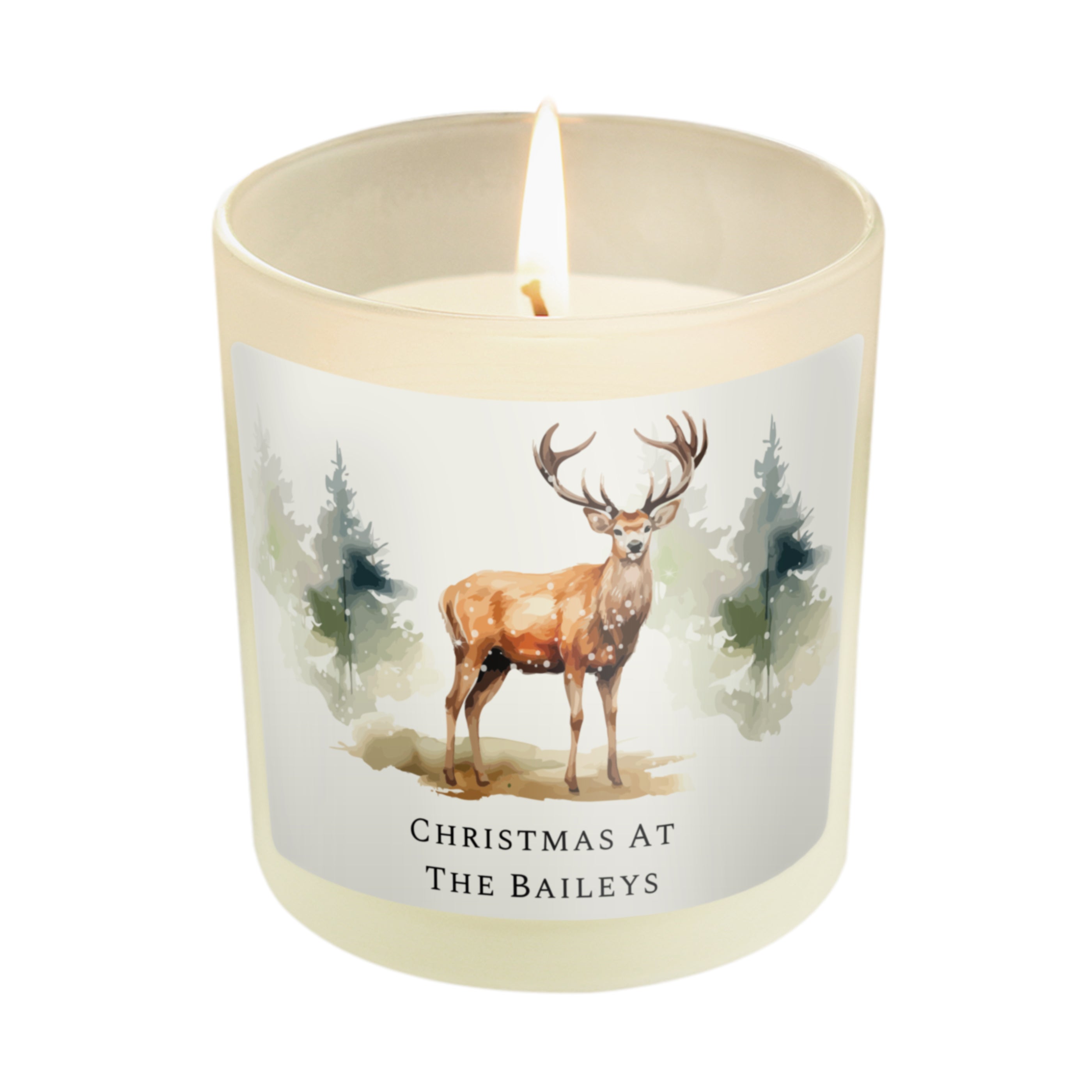 Personalised Watercolour Stag Candle Jar