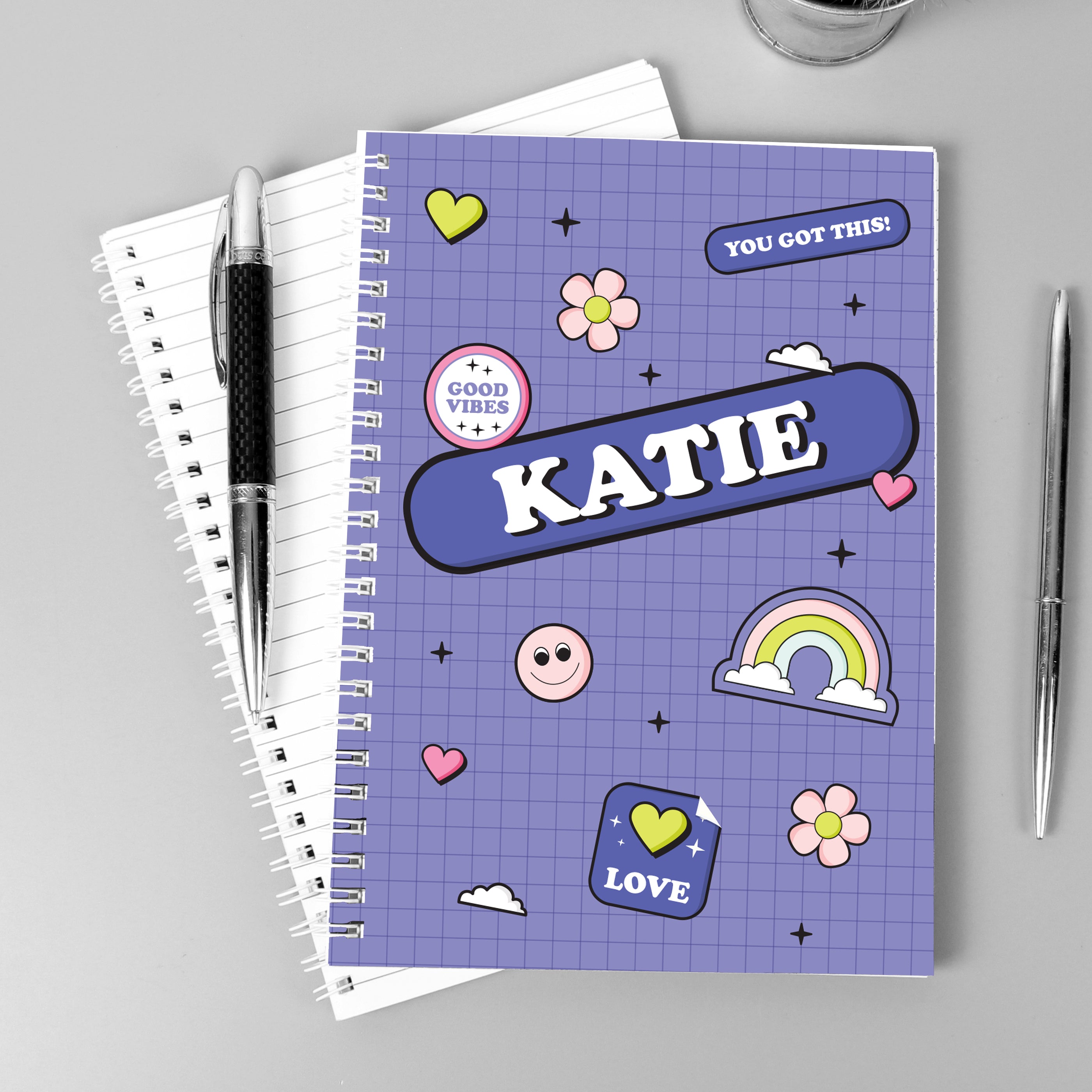 Personalised Good Vibes A5 Notebook