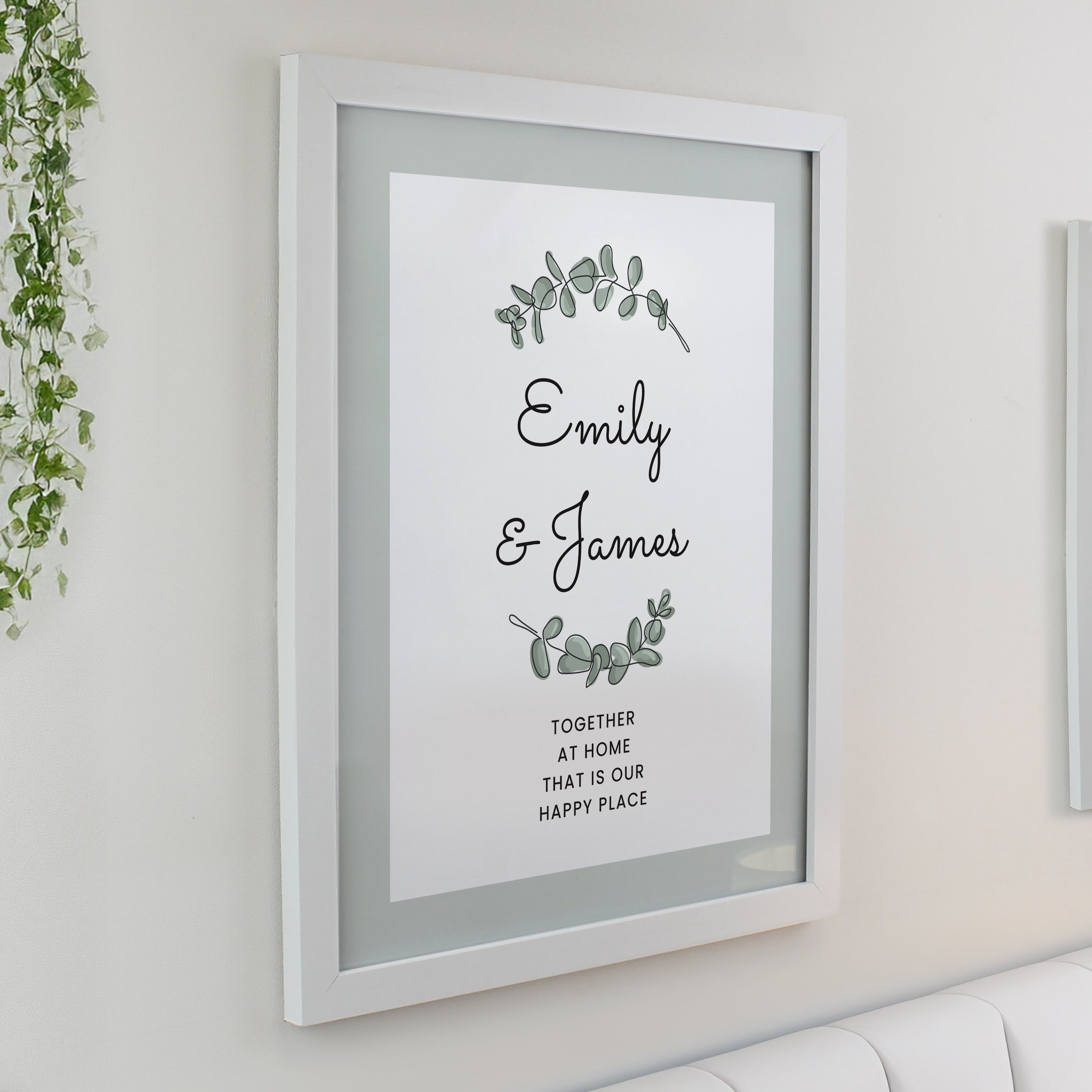 Personalised Botanical White Poster Frame