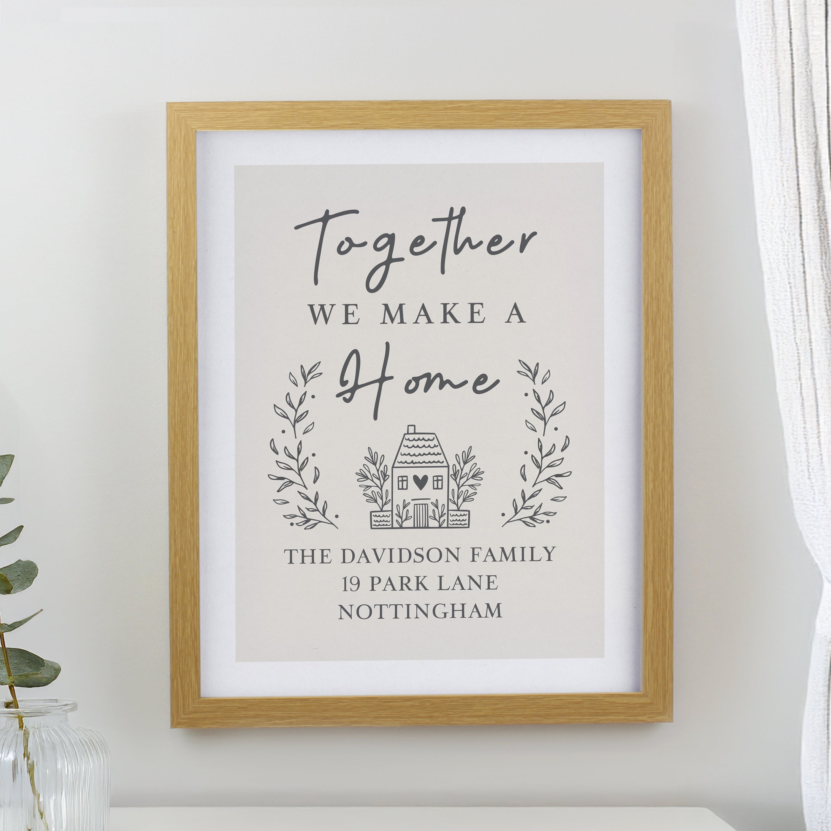 Personalised Home Oak Poster Frame