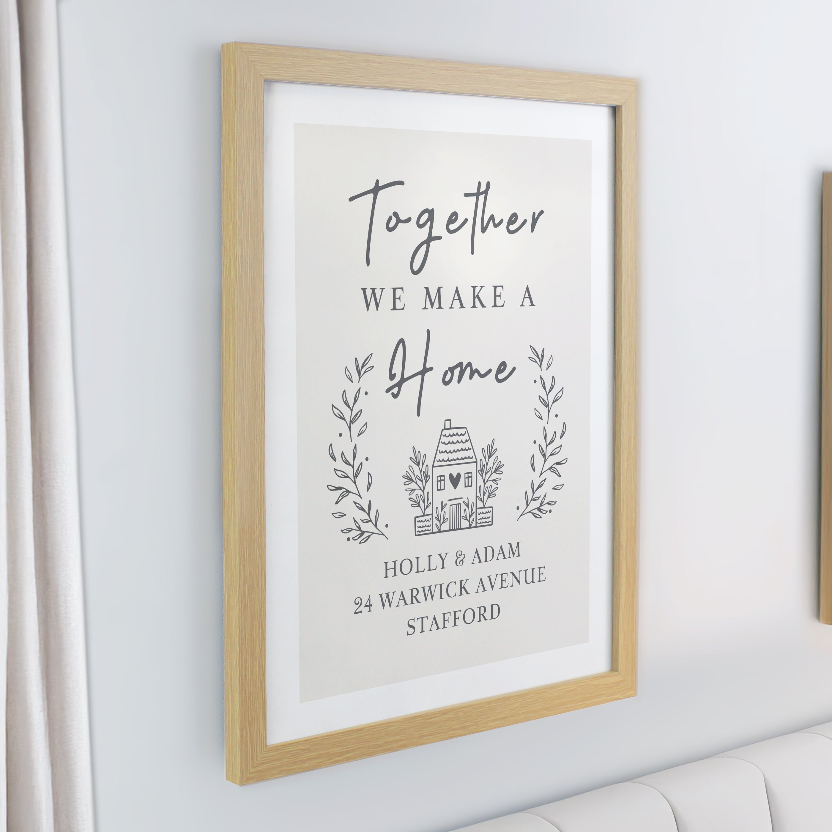 Personalised Home Oak Poster Frame