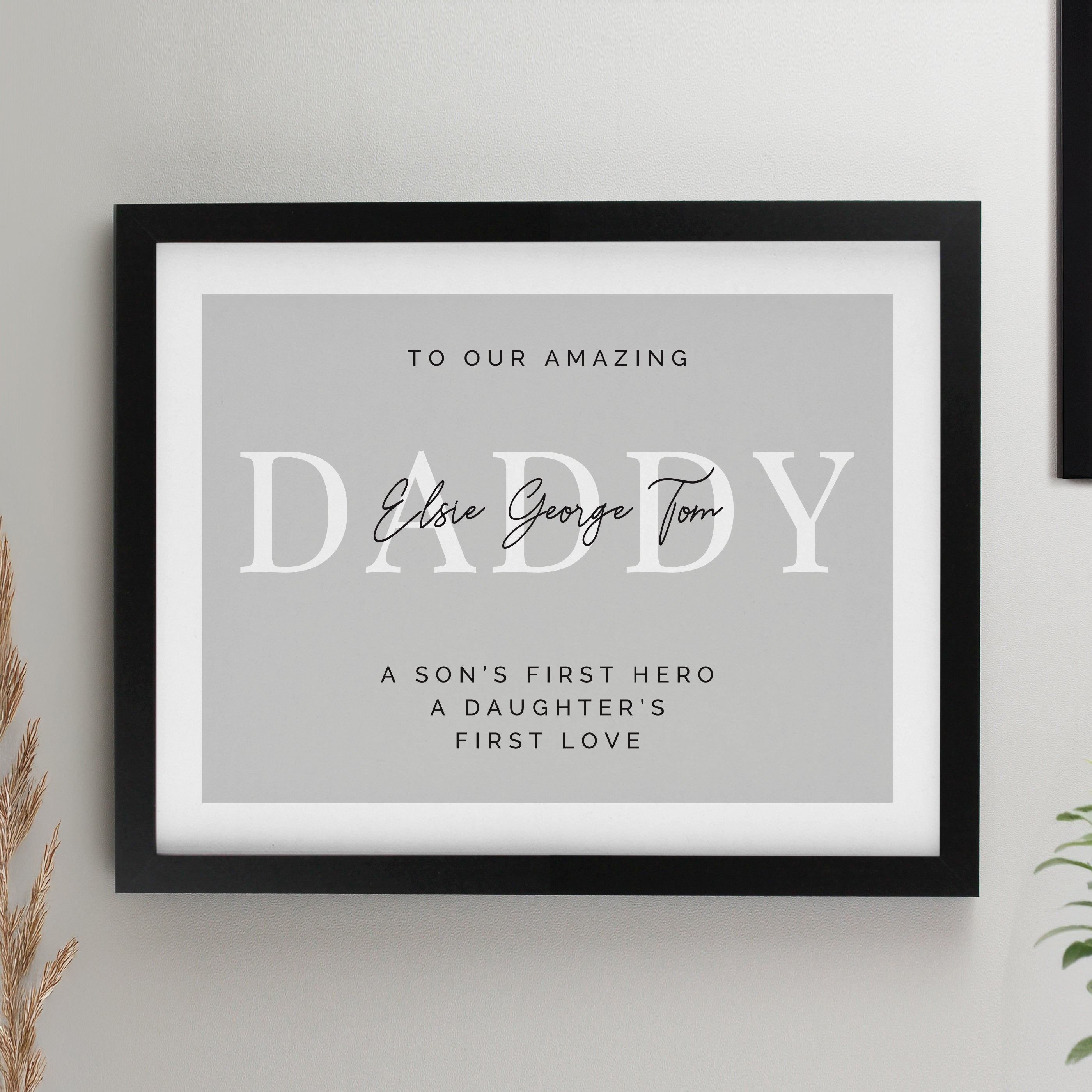 Personalised Free Text Black Poster Frame