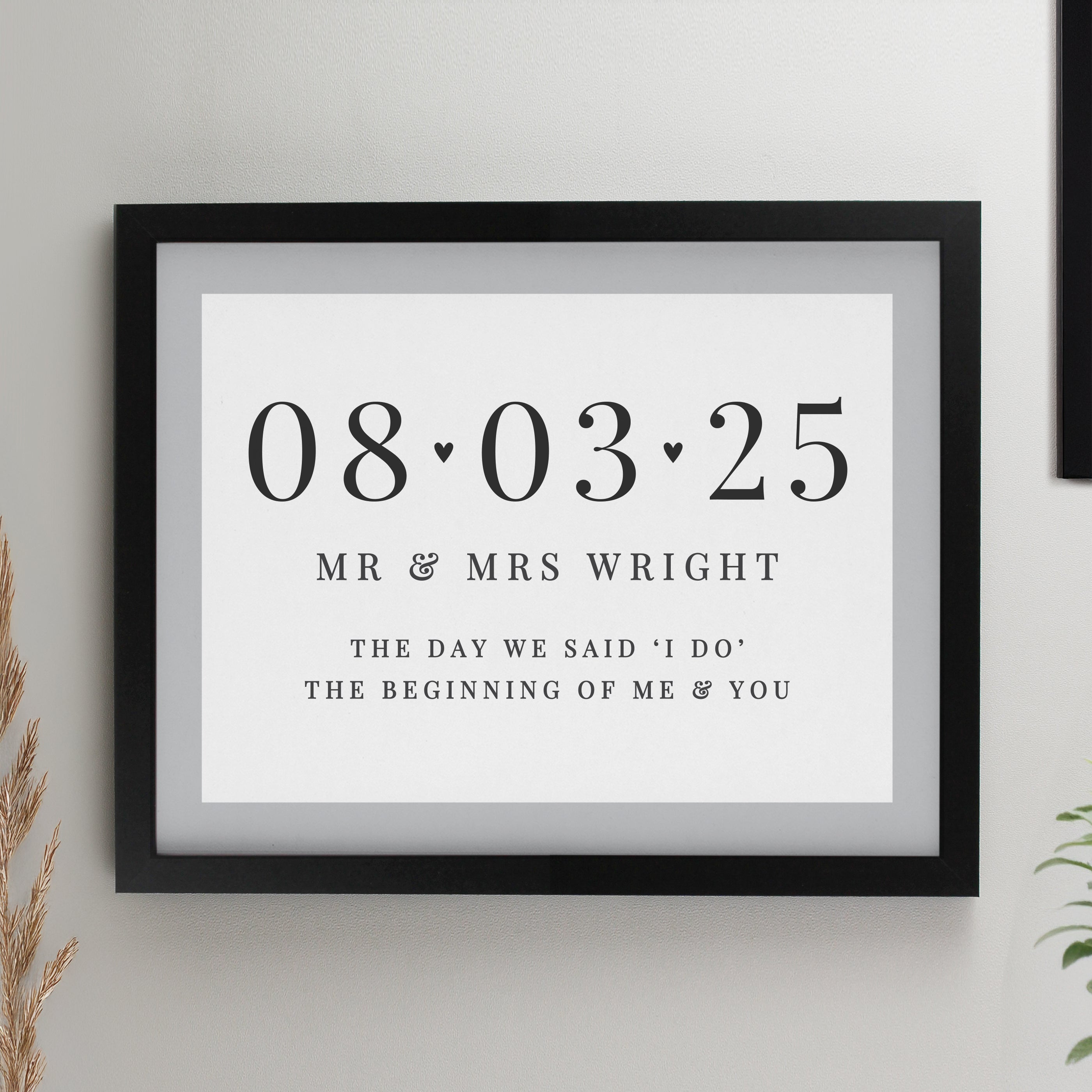 Personalised Special Date Black Poster Frame