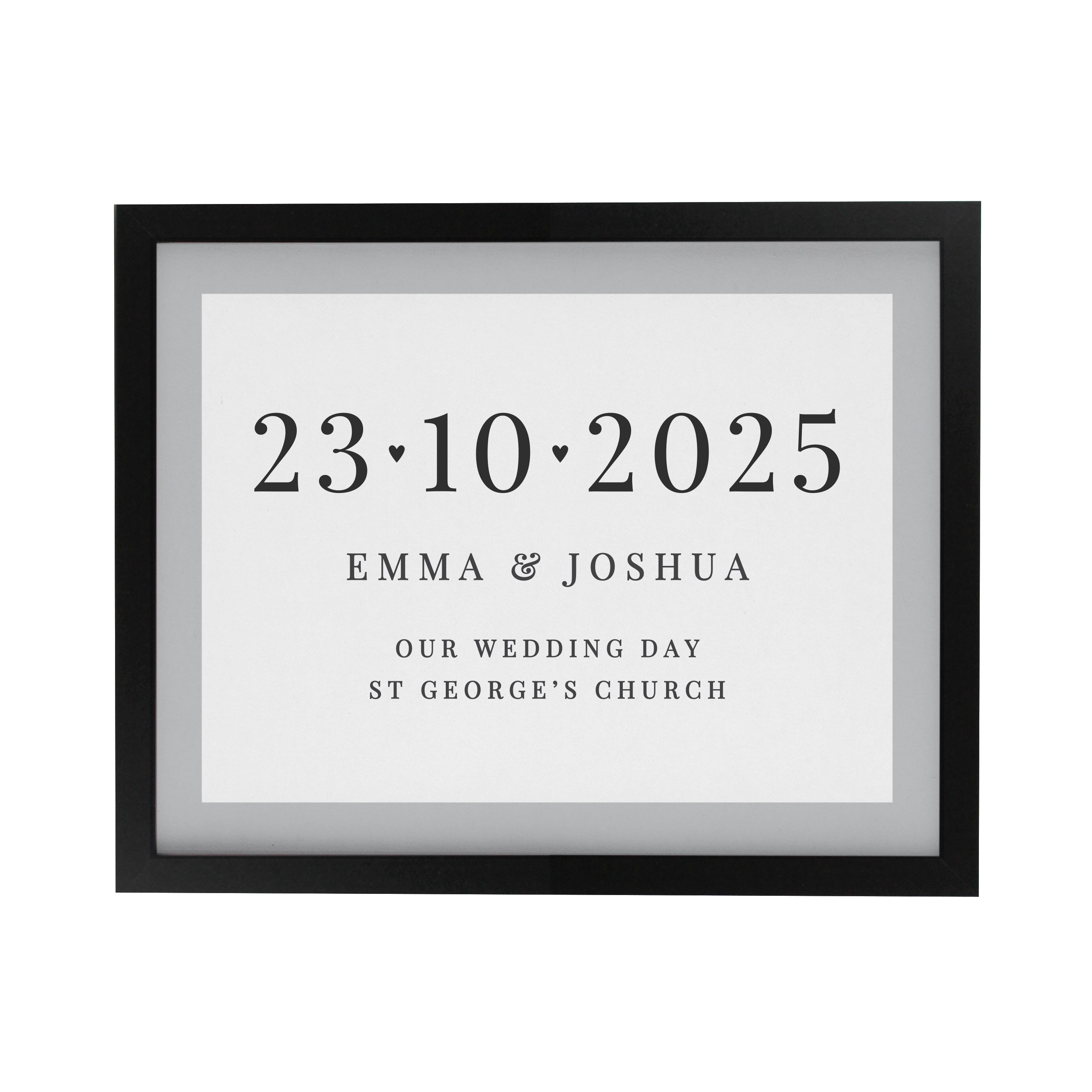 Personalised Special Date Black Poster Frame