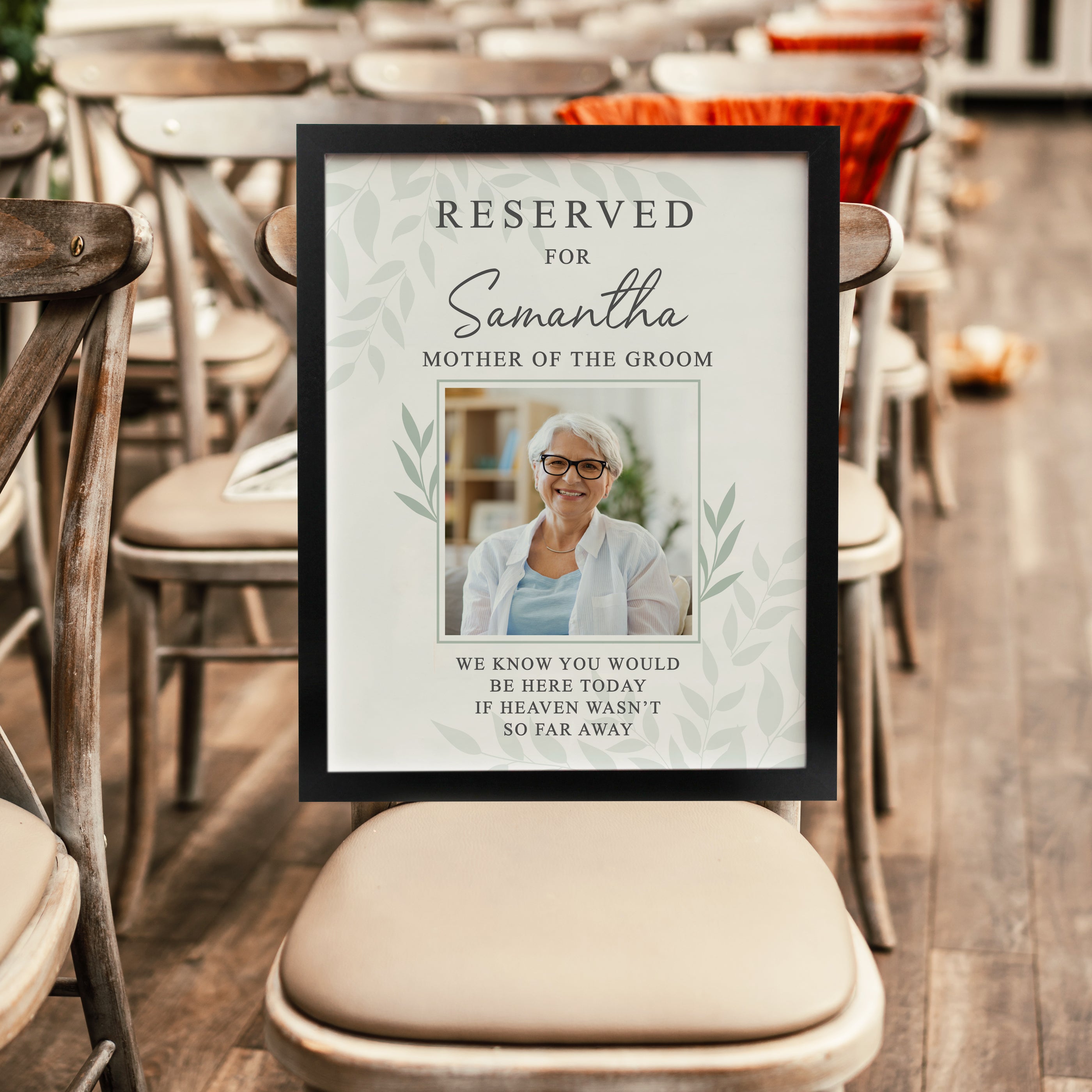 Personalised Reserved For Photo Upload Black Poster Frame