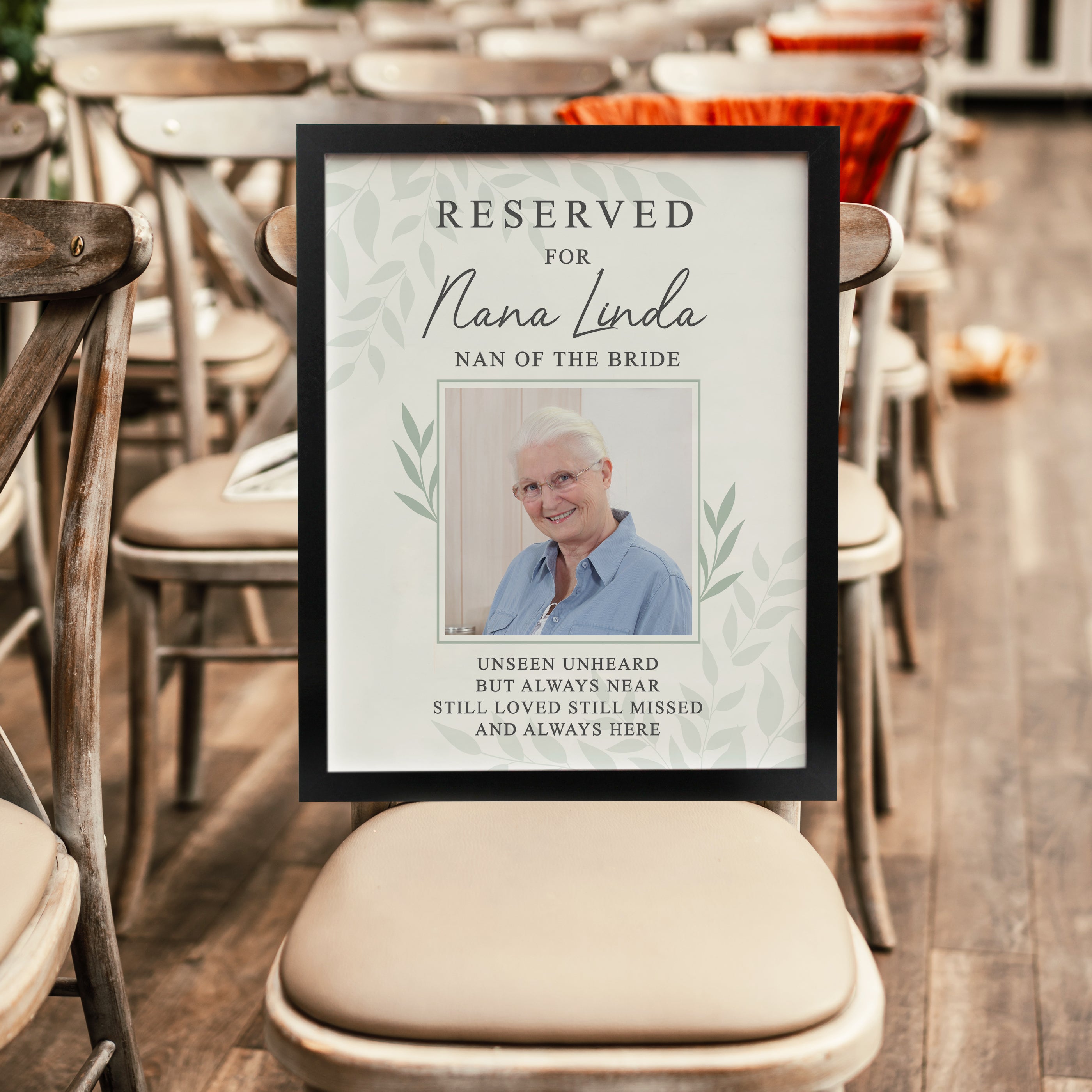 Personalised Reserved For Photo Upload Black Poster Frame