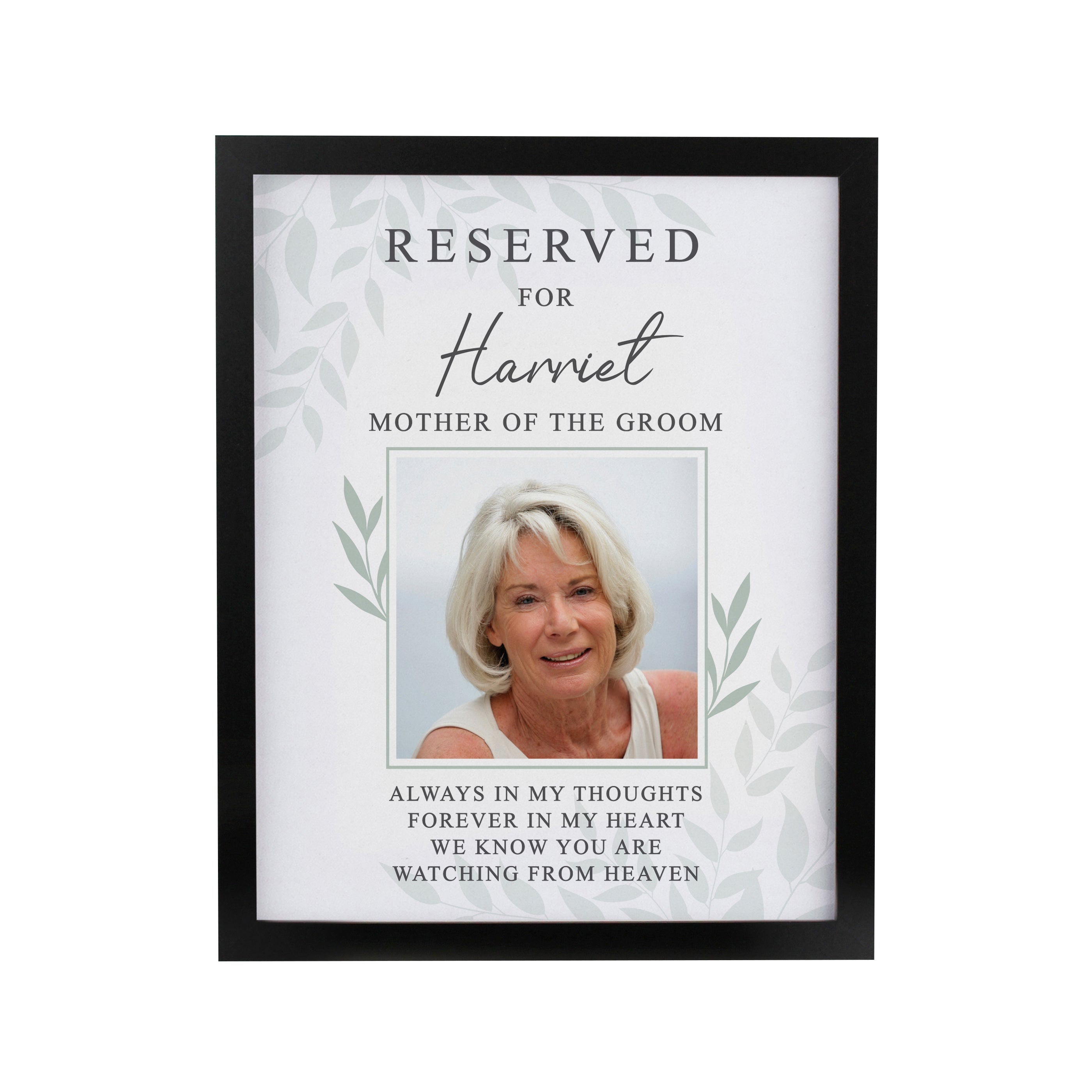 Personalised Reserved For Photo Upload Black Poster Frame