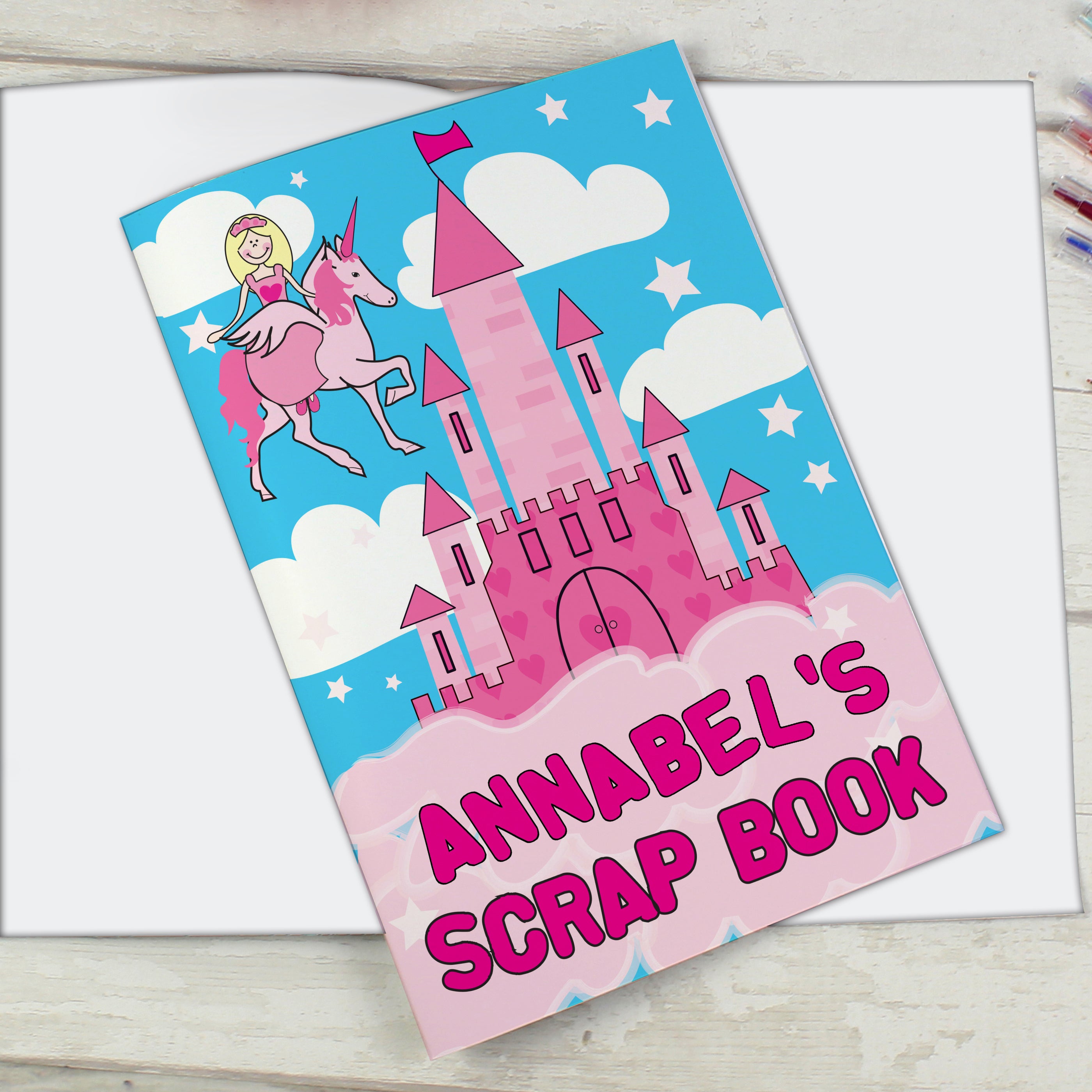 Personalised Princess & Unicorn - A4 Scrapbook