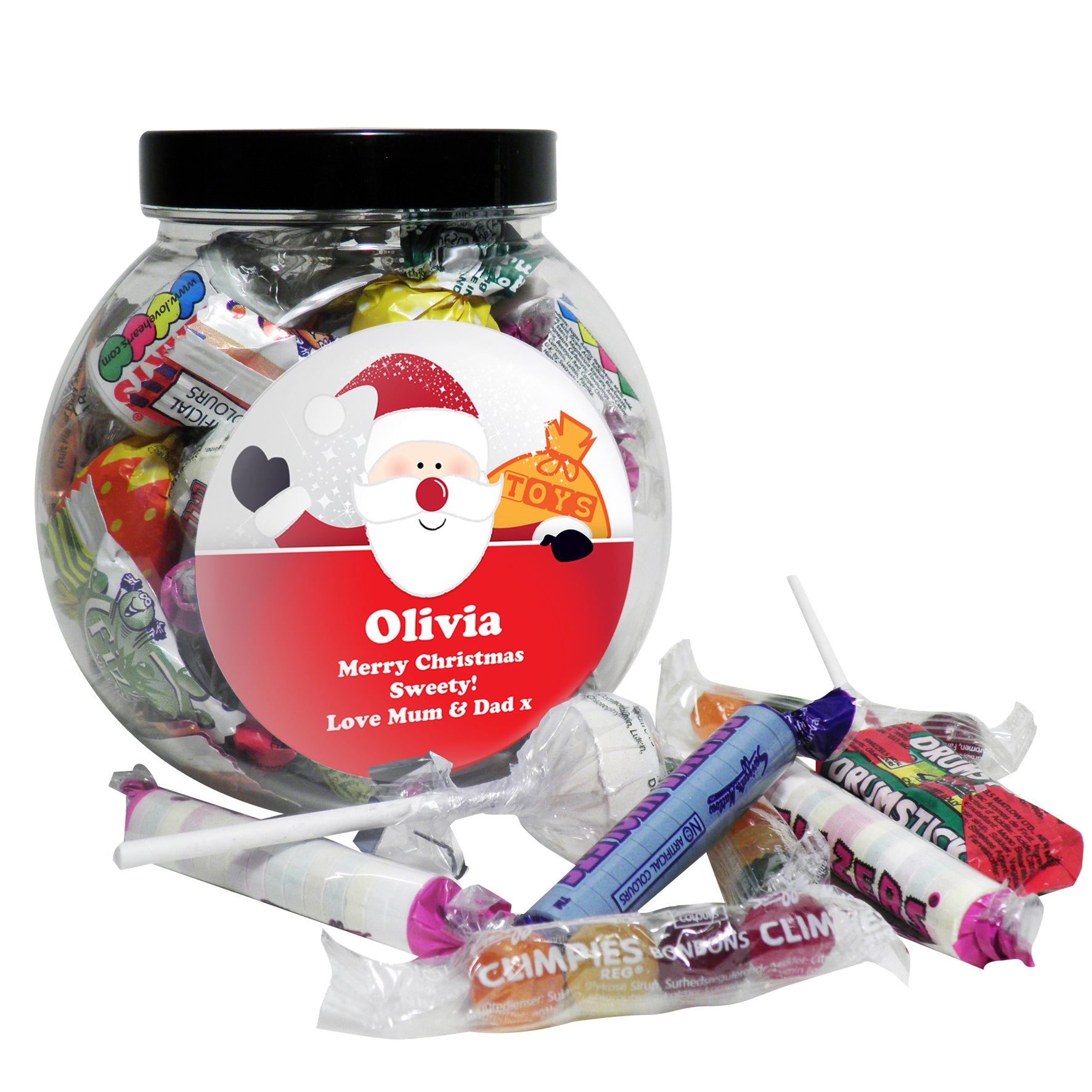 Personalised Santa Round Sweet Jar