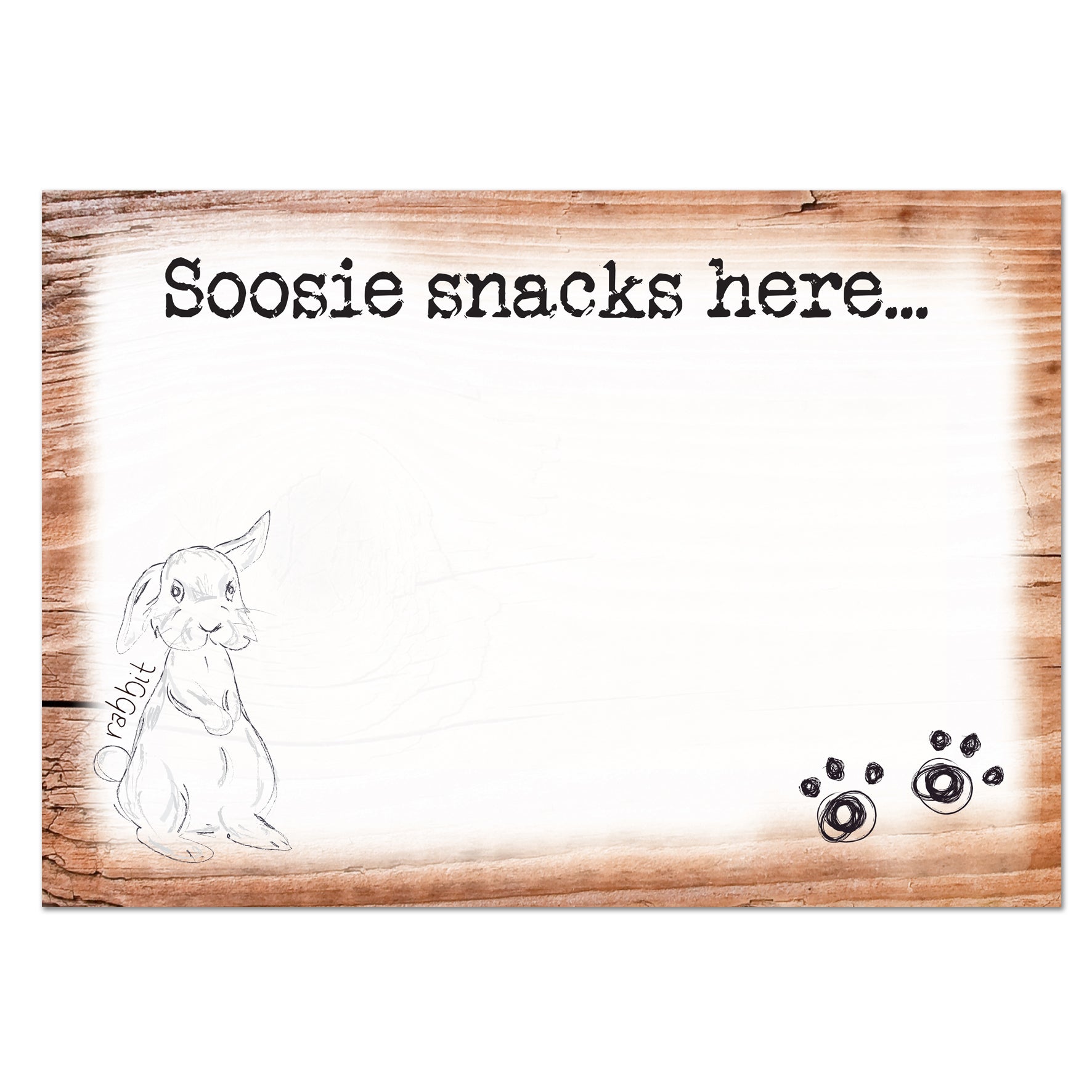 Personalised Scribble Bunny Pet Bowl Mat