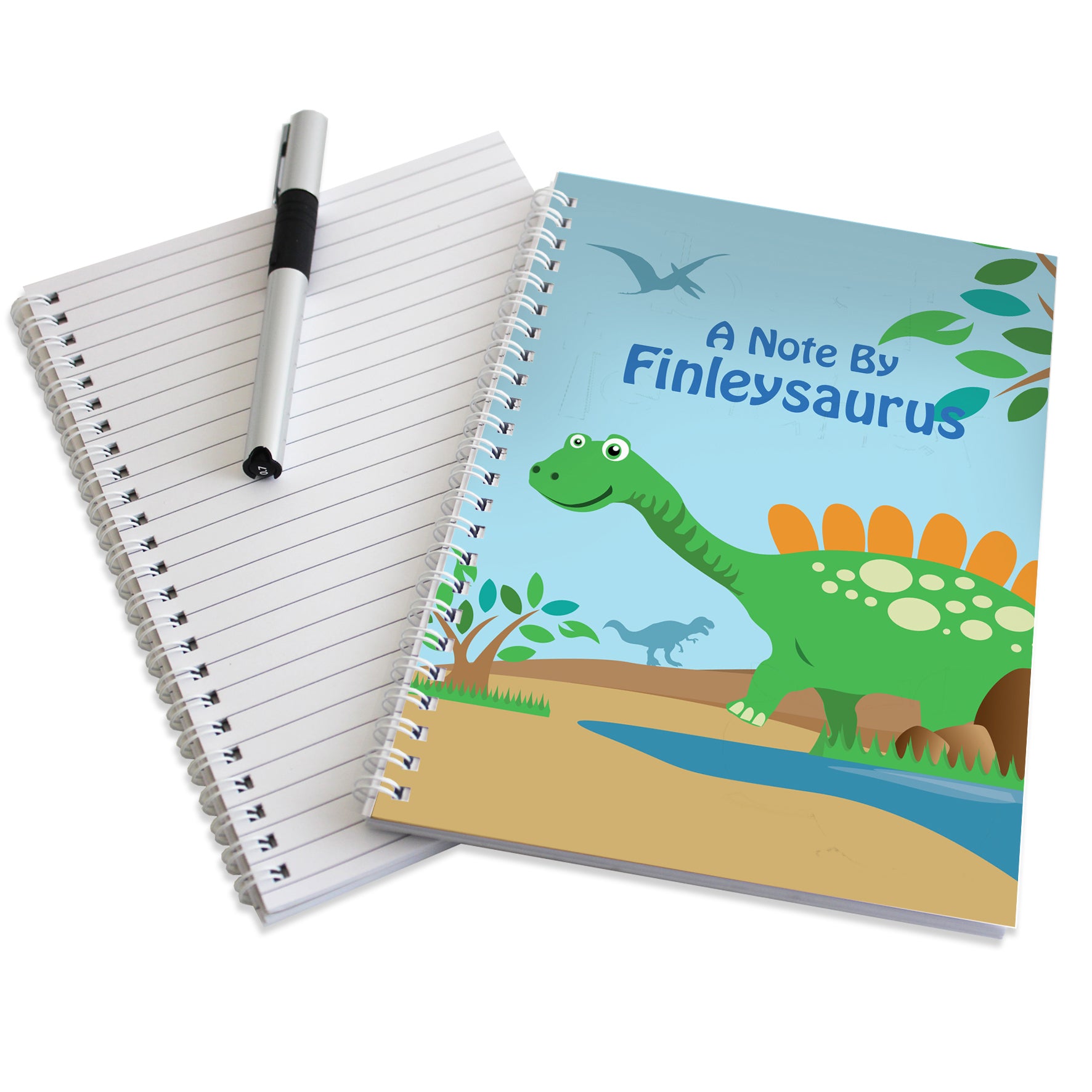 Personalised Dinosaur A5 Notebook