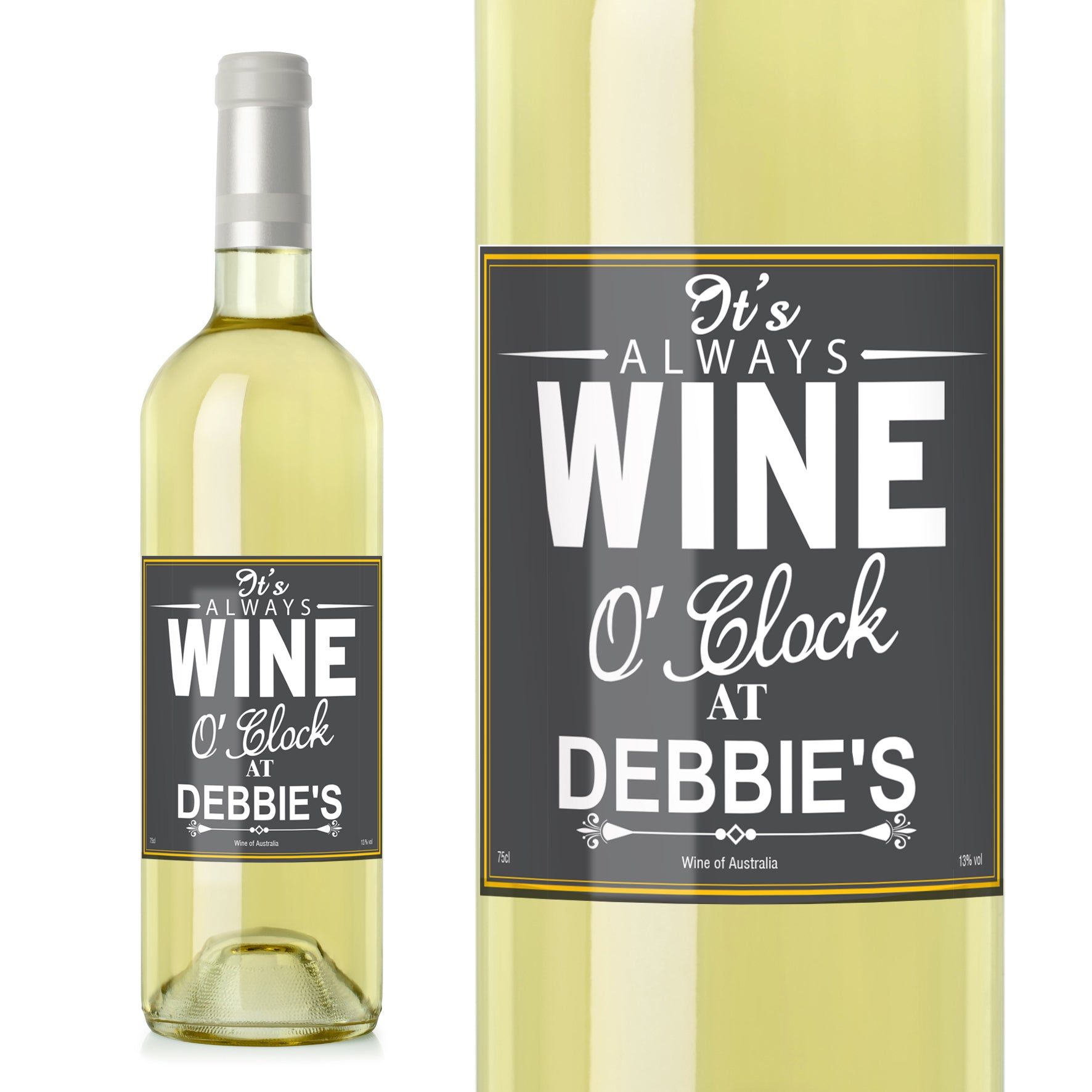 Personalised Wine O'Clock White Wine