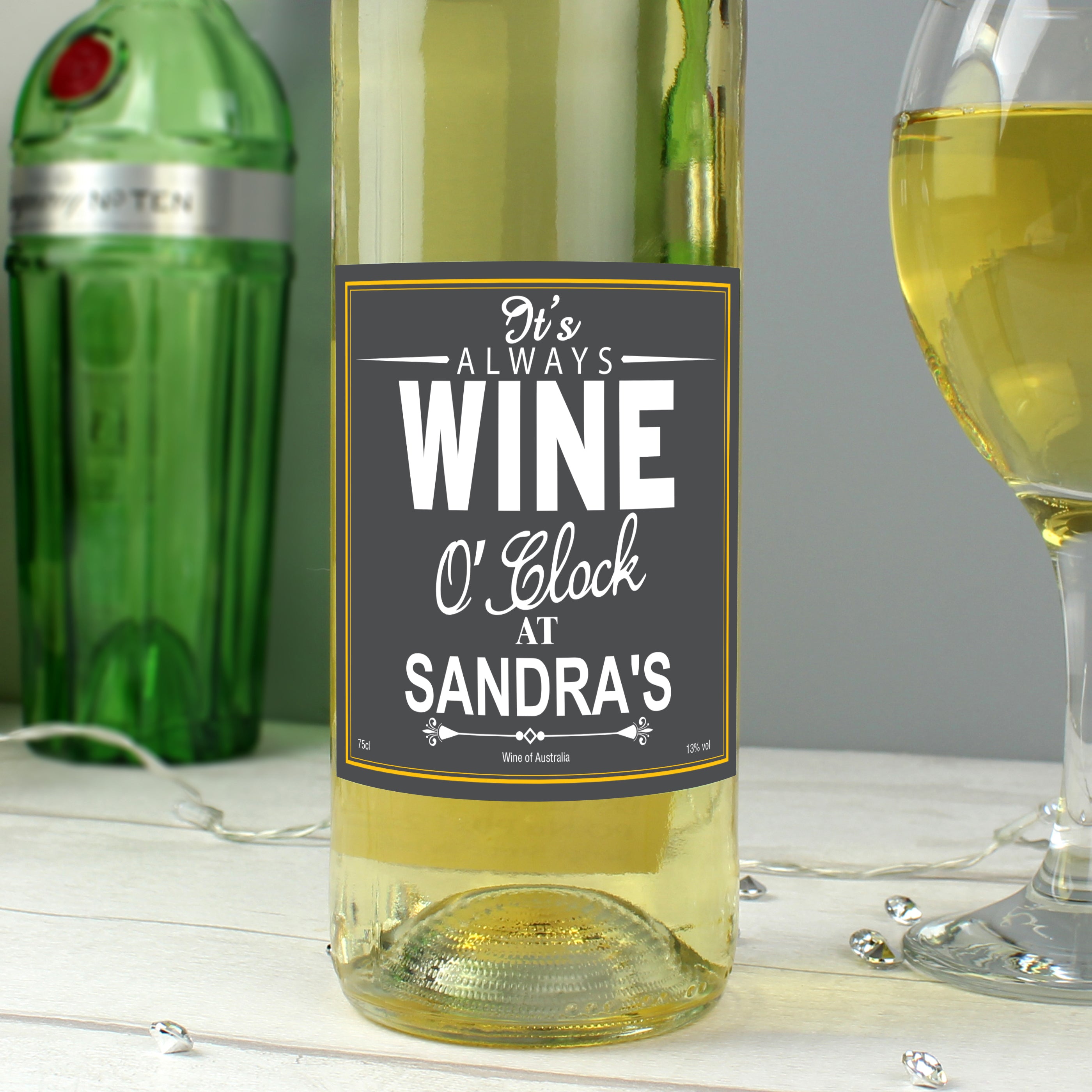 Personalised Wine O'Clock White Wine