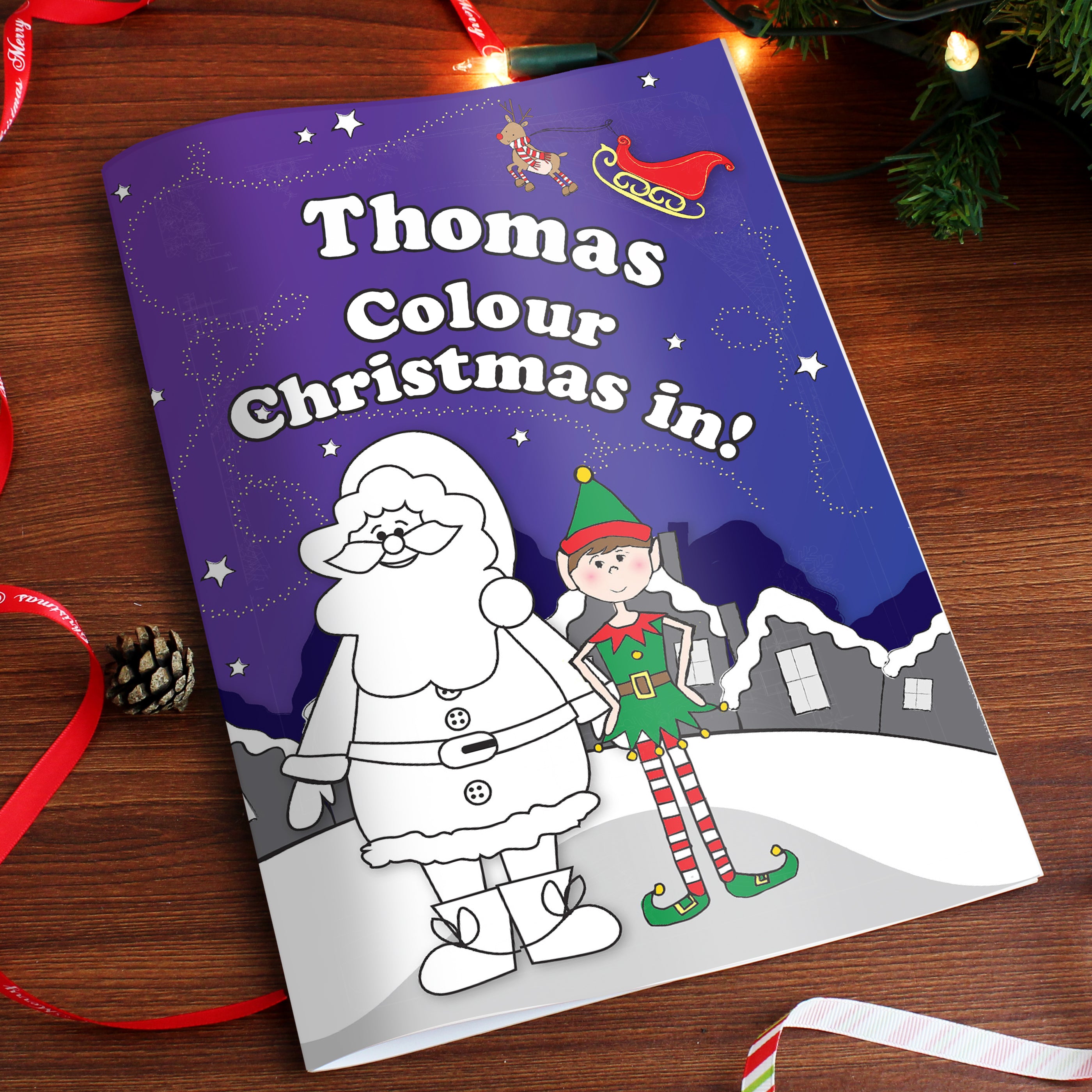 Personalised Its Christmas Elf Colouring Book