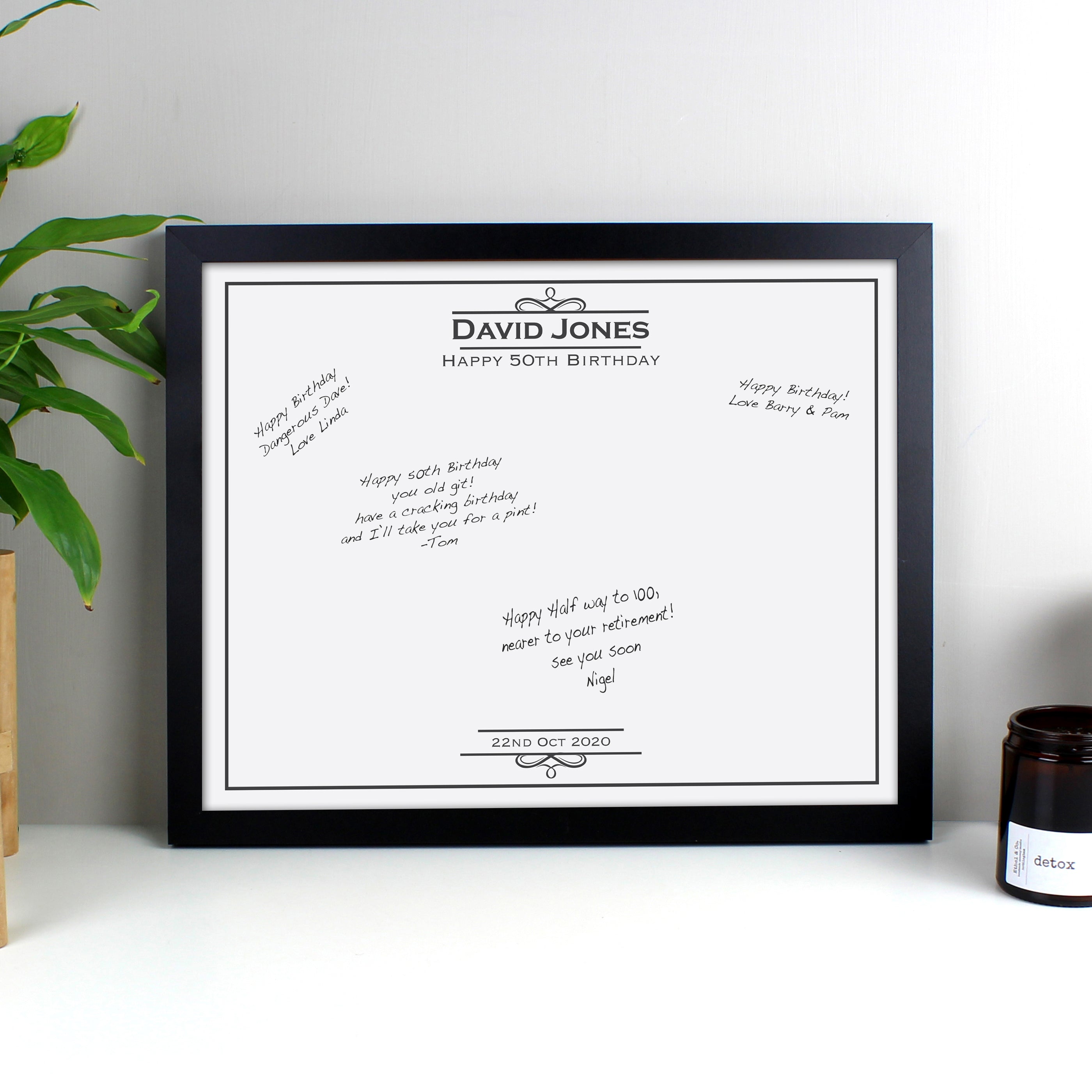 Personalised Occasion Black Signing Framed Print