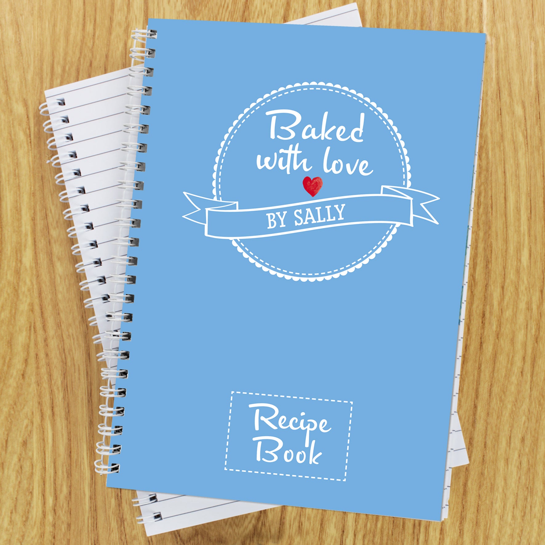 Personalised Baked With Love Recipes A5 Notebook