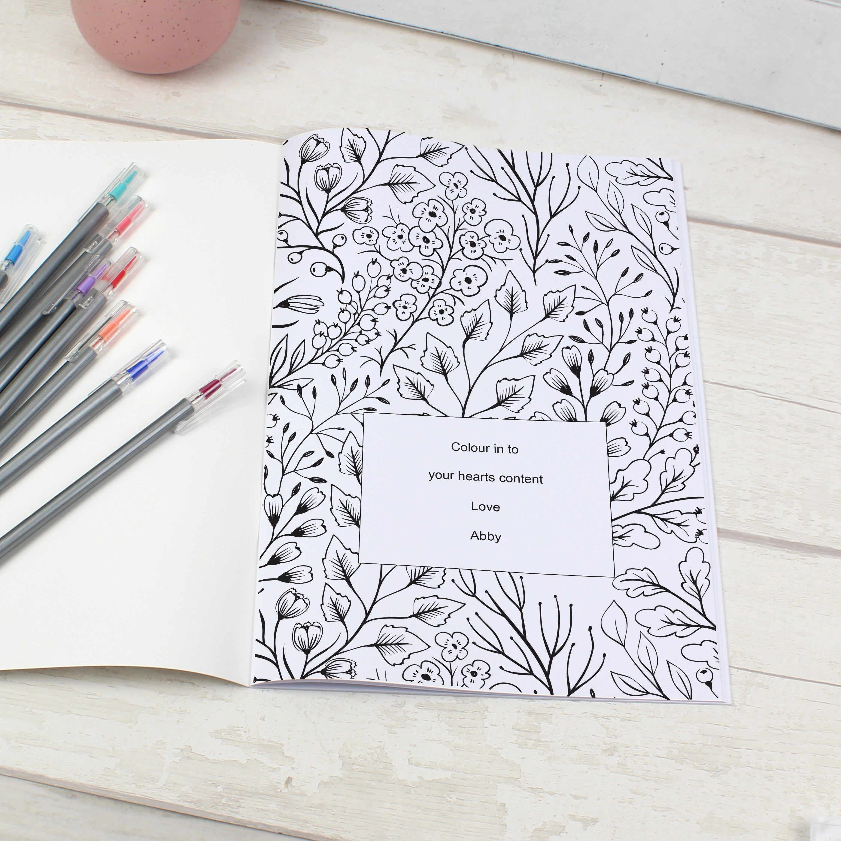 Personalised Botanical Colouring Book