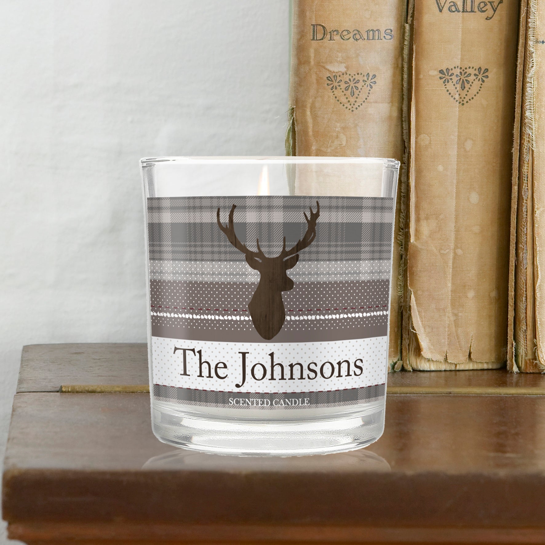 Personalised Highland Stag Scented Jar Candle