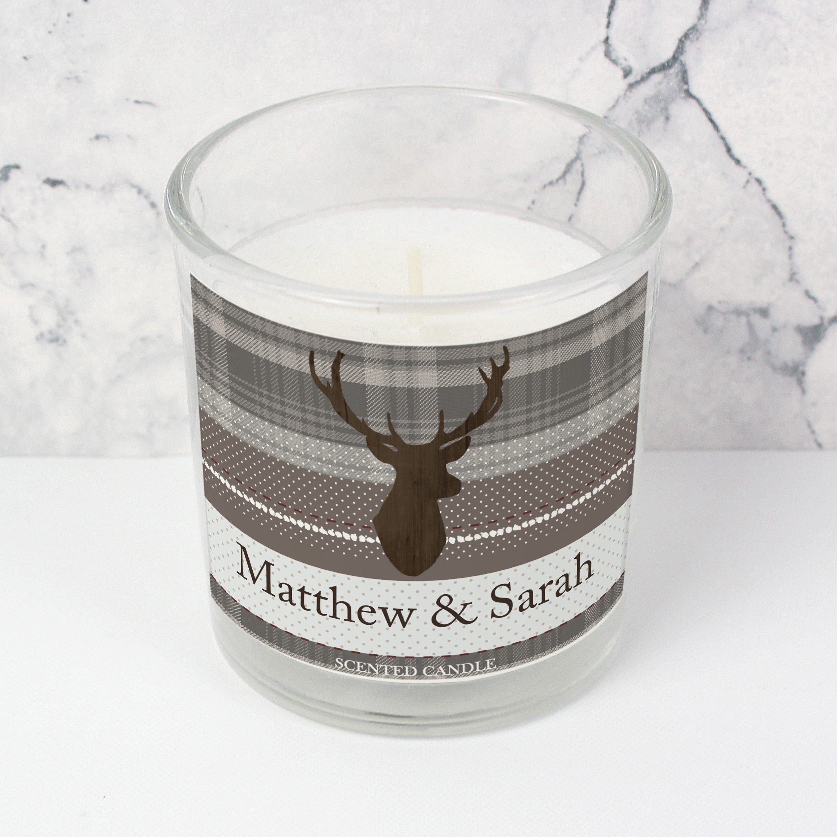 Personalised Highland Stag Scented Jar Candle