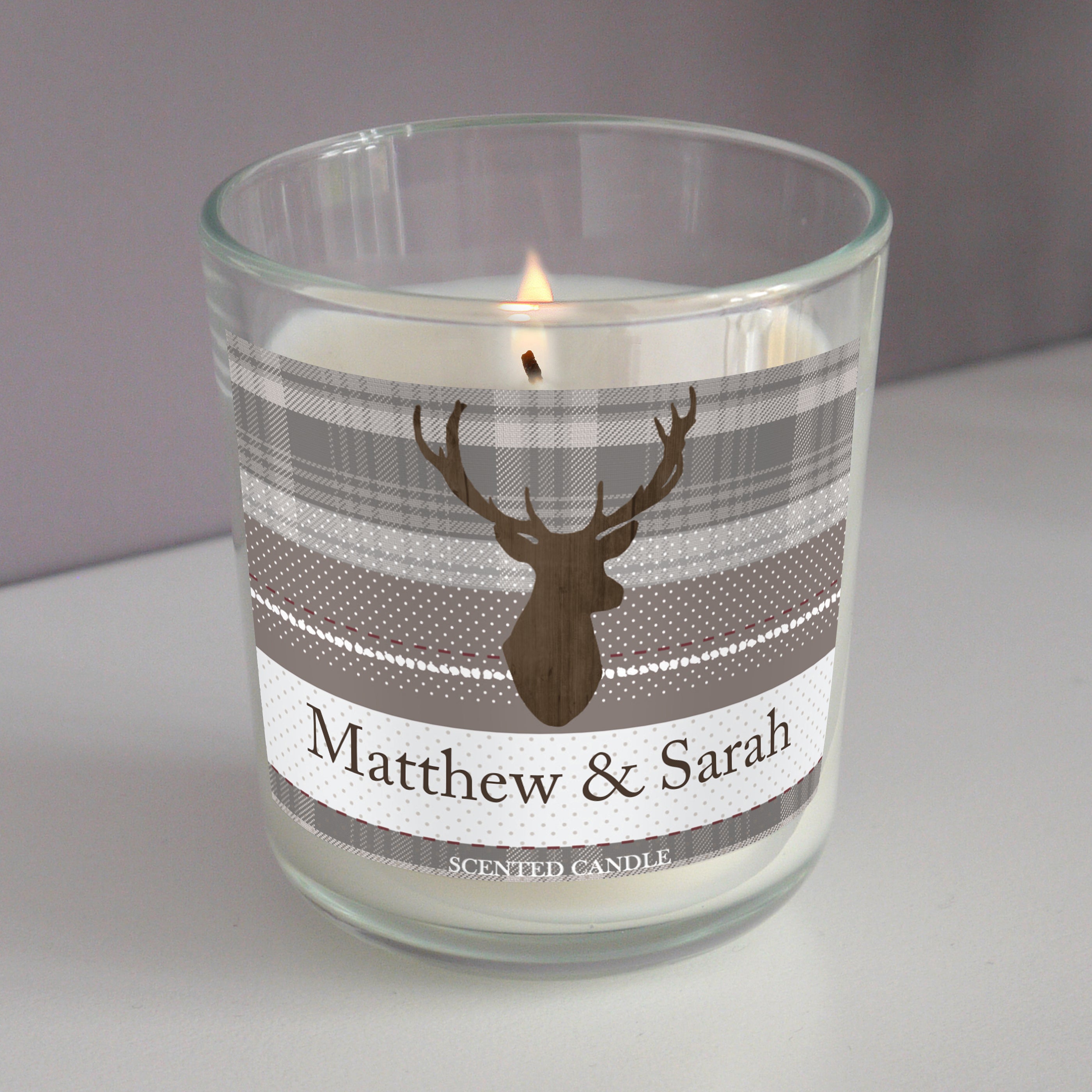 Personalised Highland Stag Scented Jar Candle