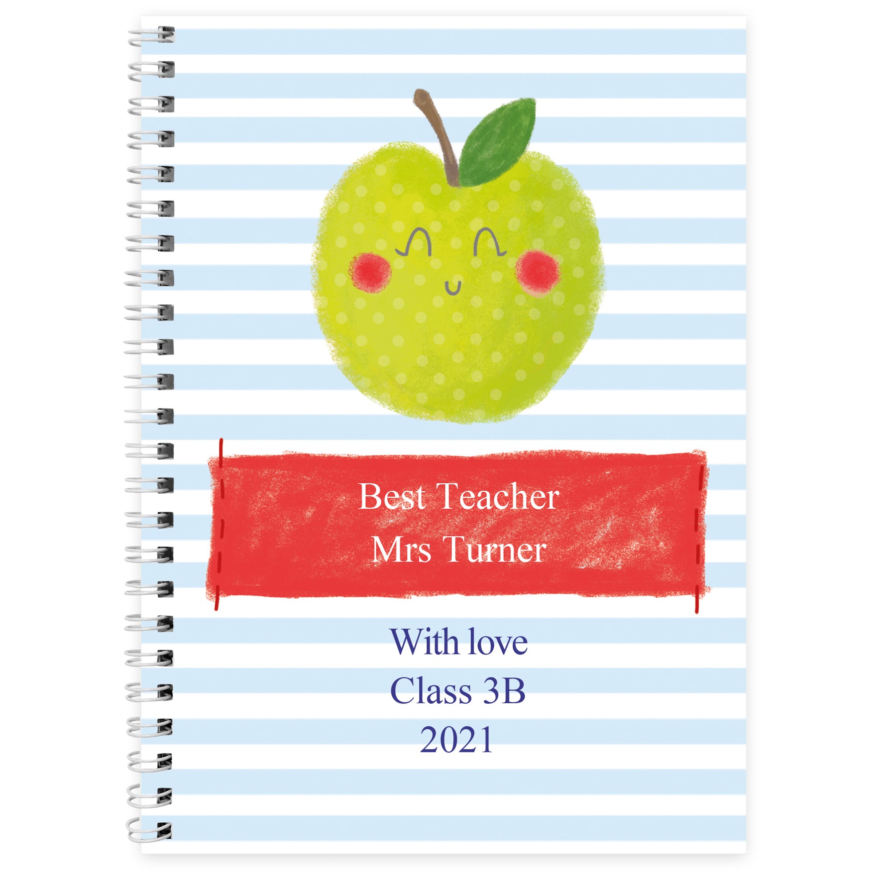 Personalised Apple for the Teacher A5 Notebook