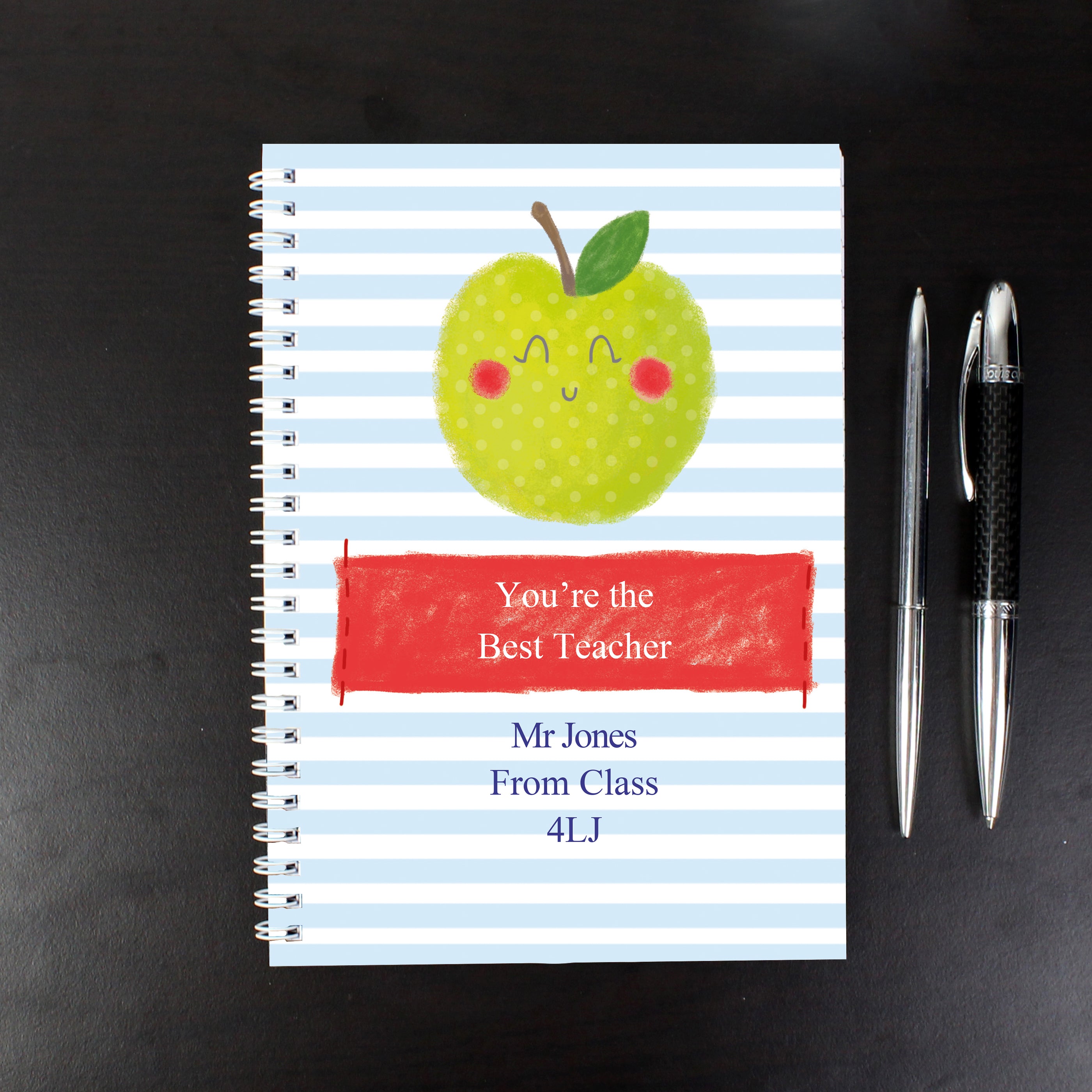 Personalised Apple for the Teacher A5 Notebook