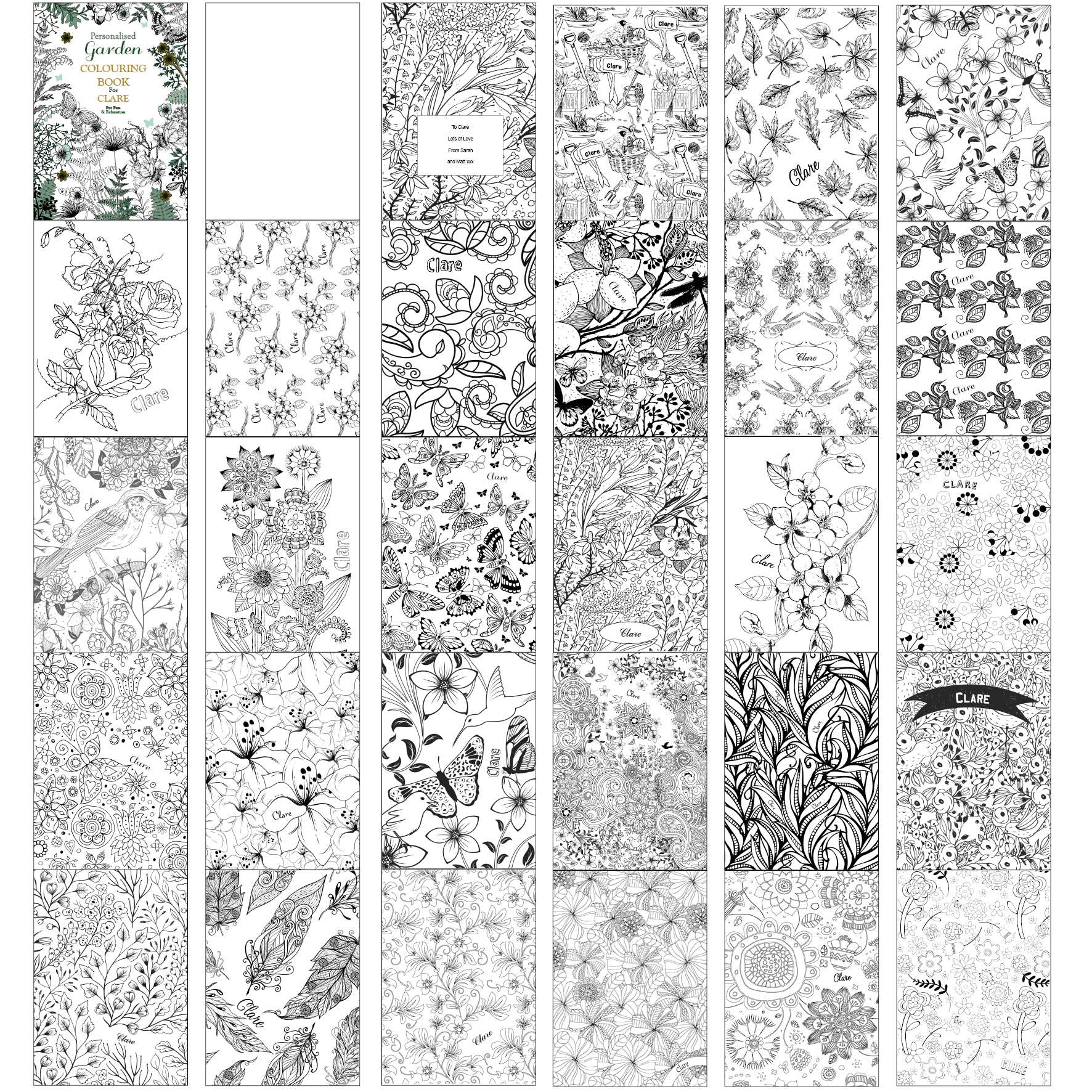Personalised Gardening Colouring Book
