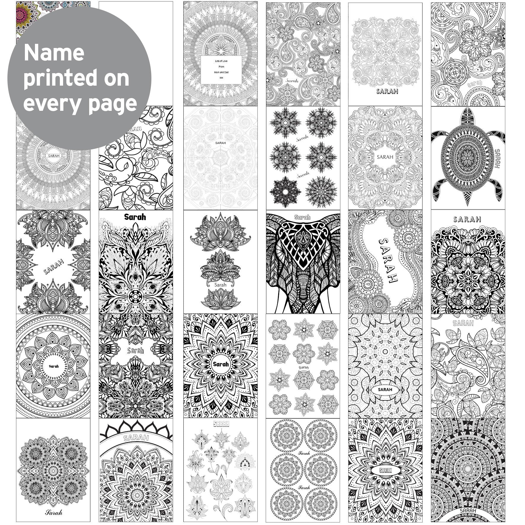 Personalised Mandala Colouring Book