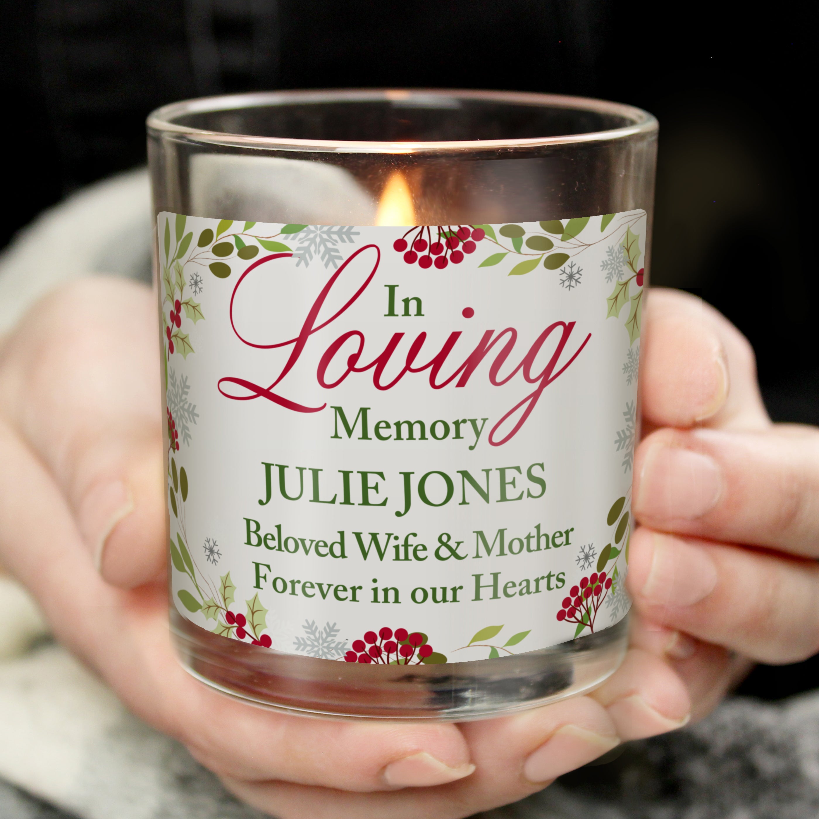 Personalised In Loving Memory Scented Jar Candle