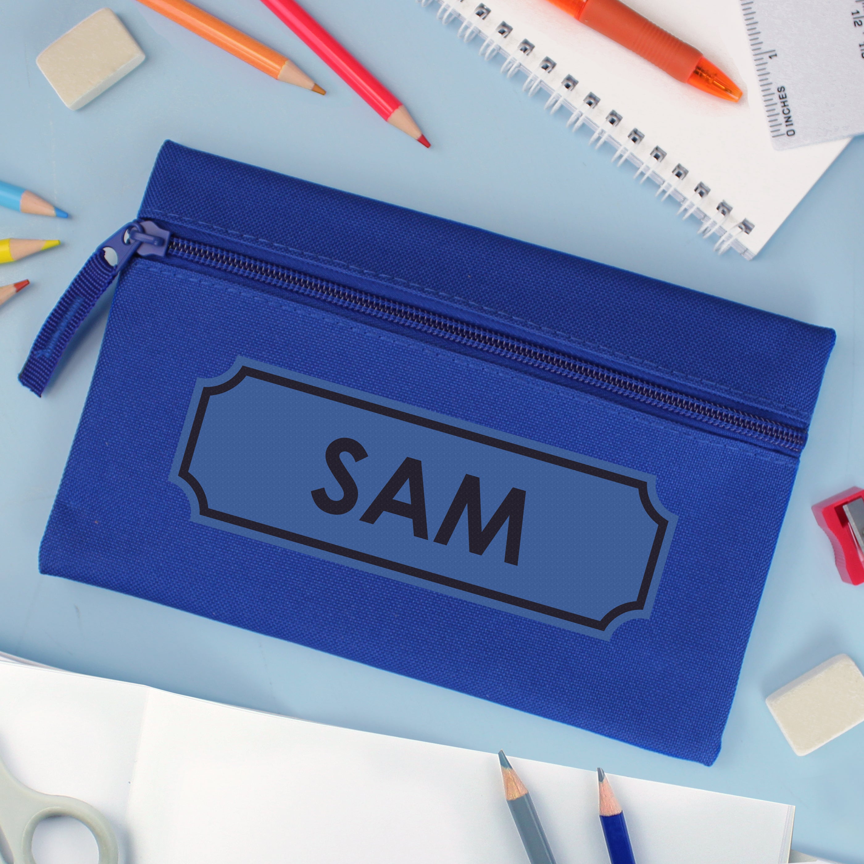 Personalised Blue Pencil Case