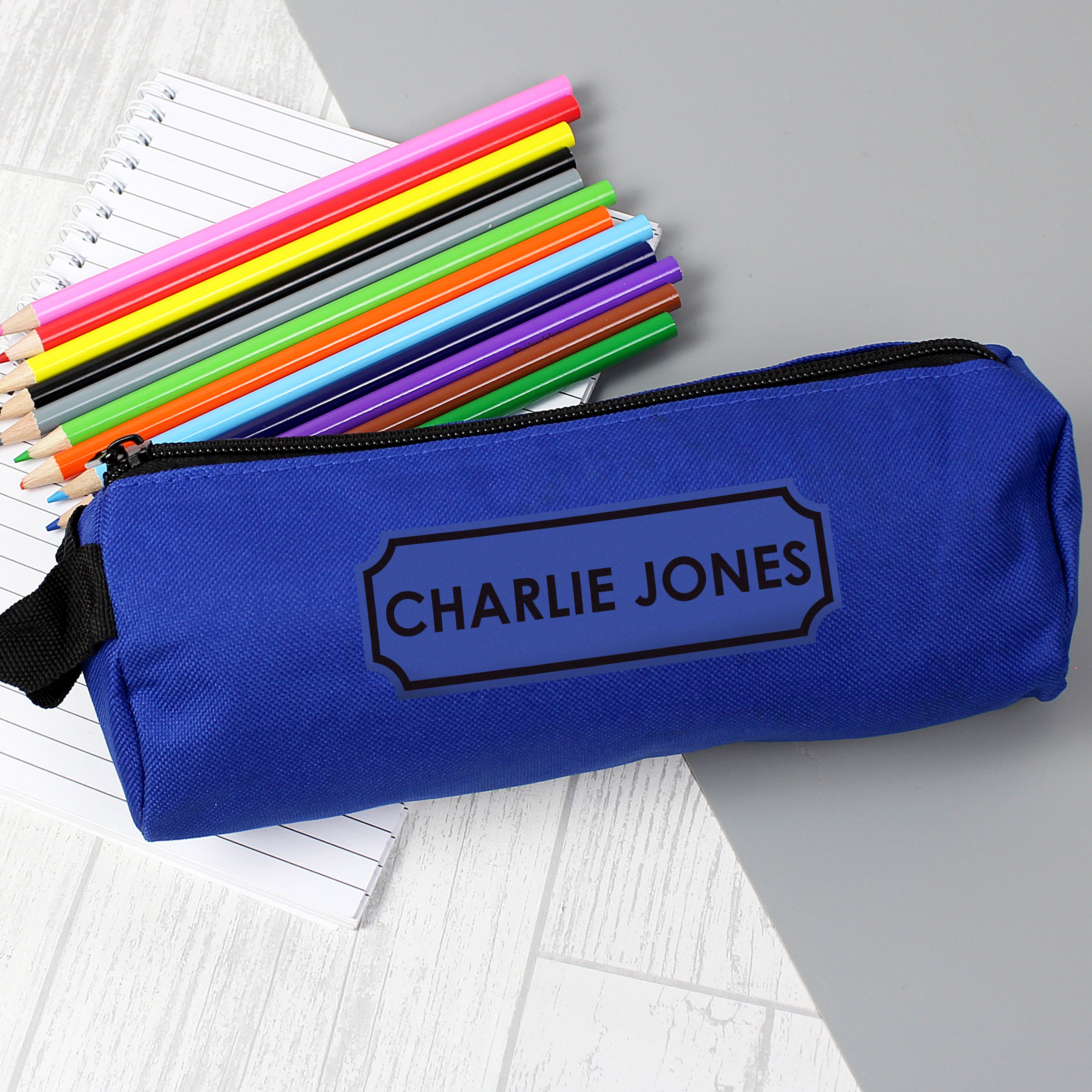 Personalised Blue Pencil Case