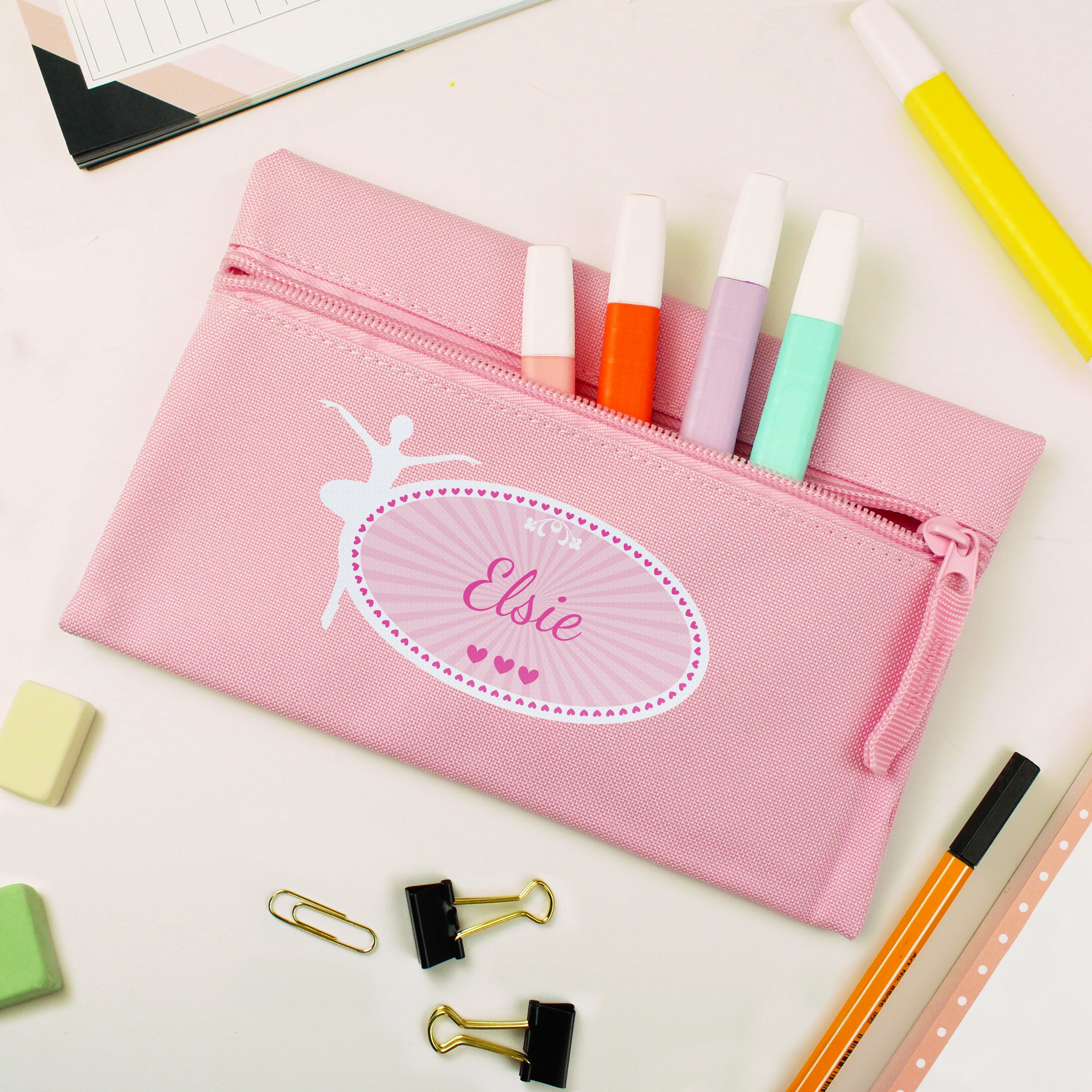 Personalised Ballerina Pink Pencil Case