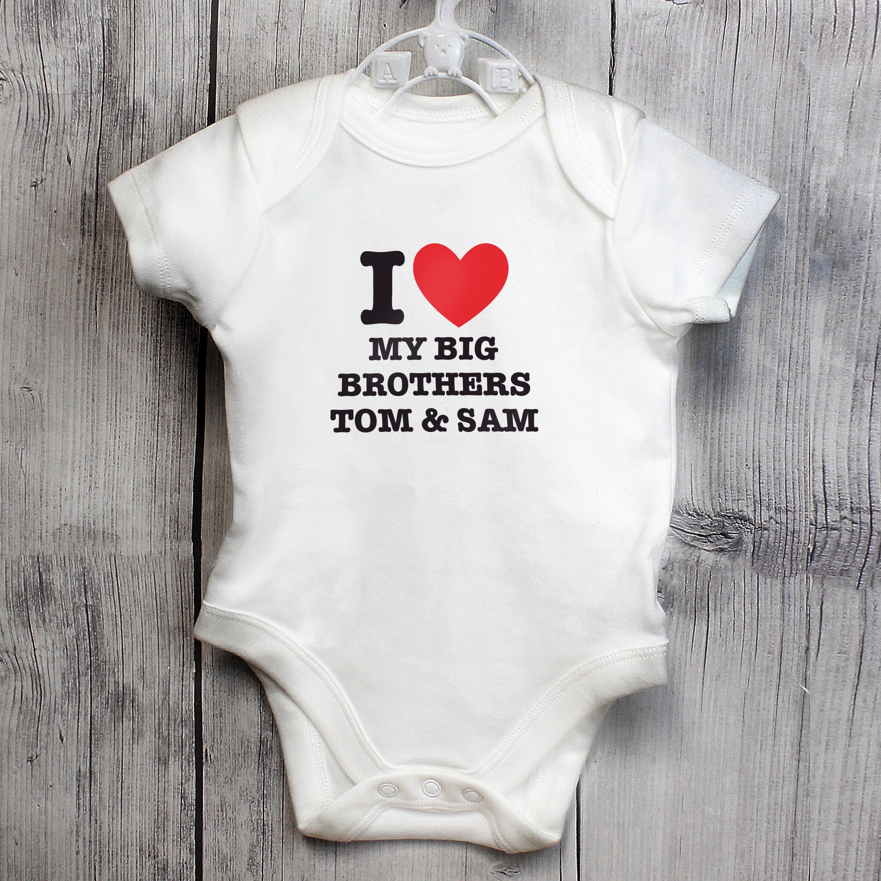 Personalised I HEART 0-3 Months Baby Vest