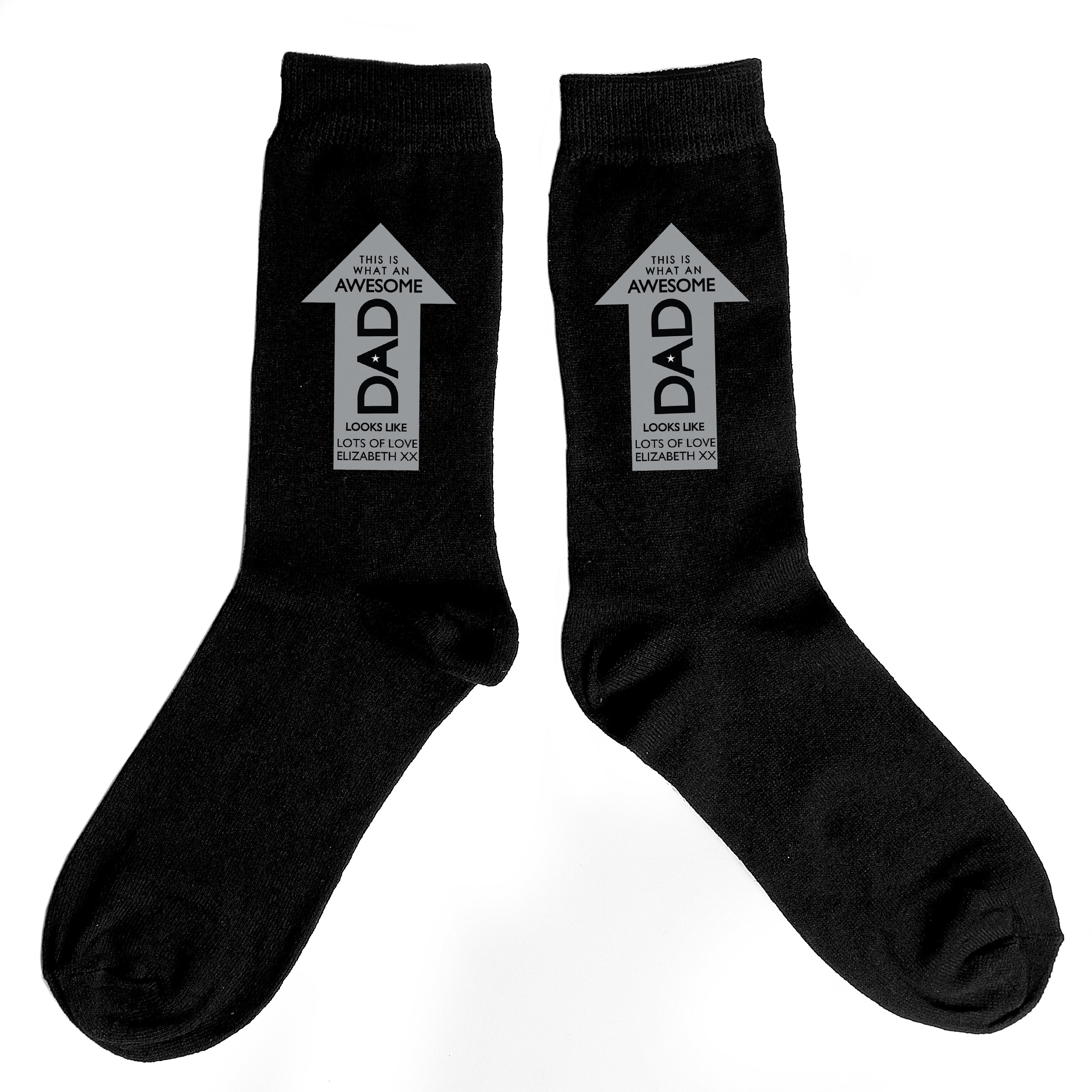 Personalised Awesome Dad Men's Socks