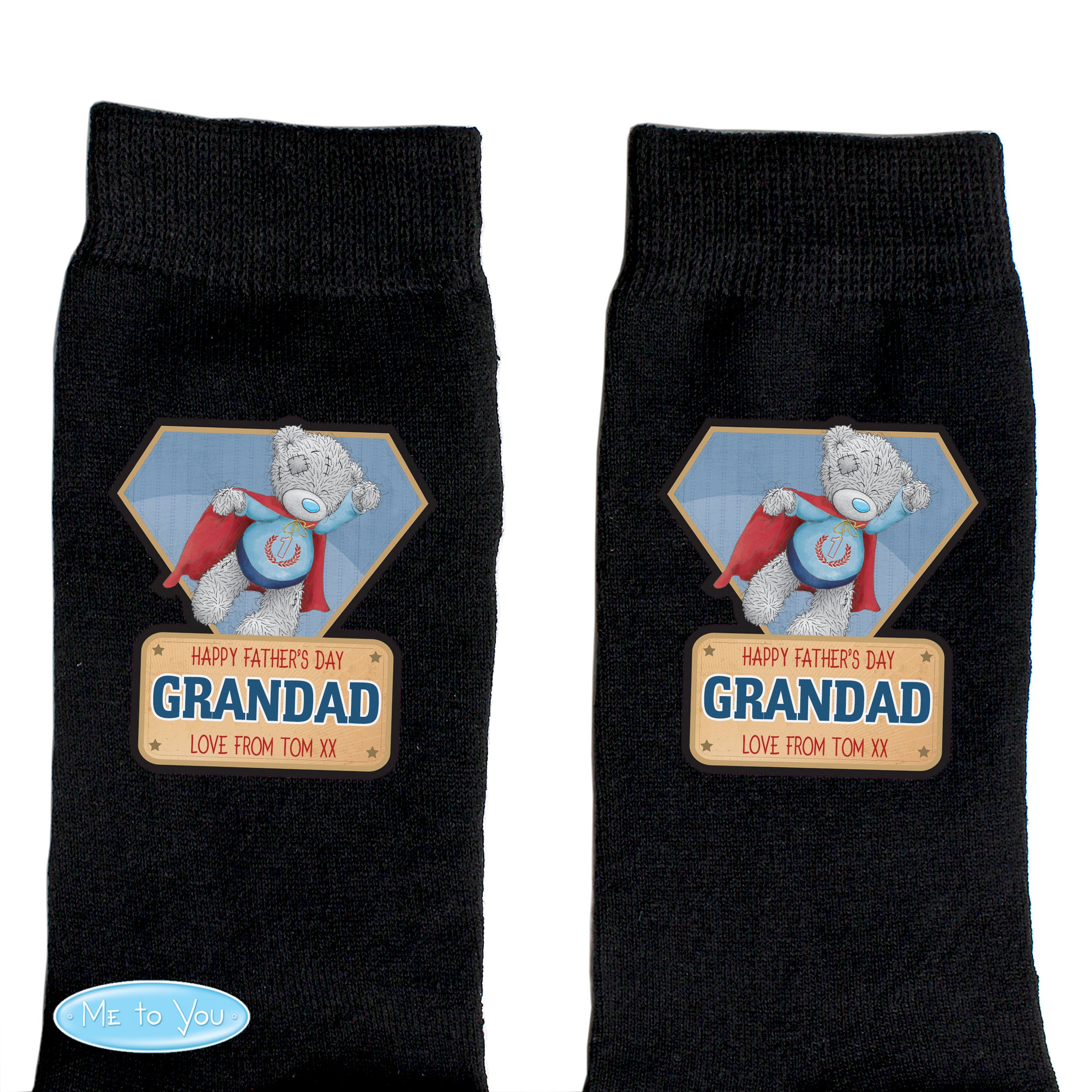 Personalised Me To You Super Hero Mens Socks