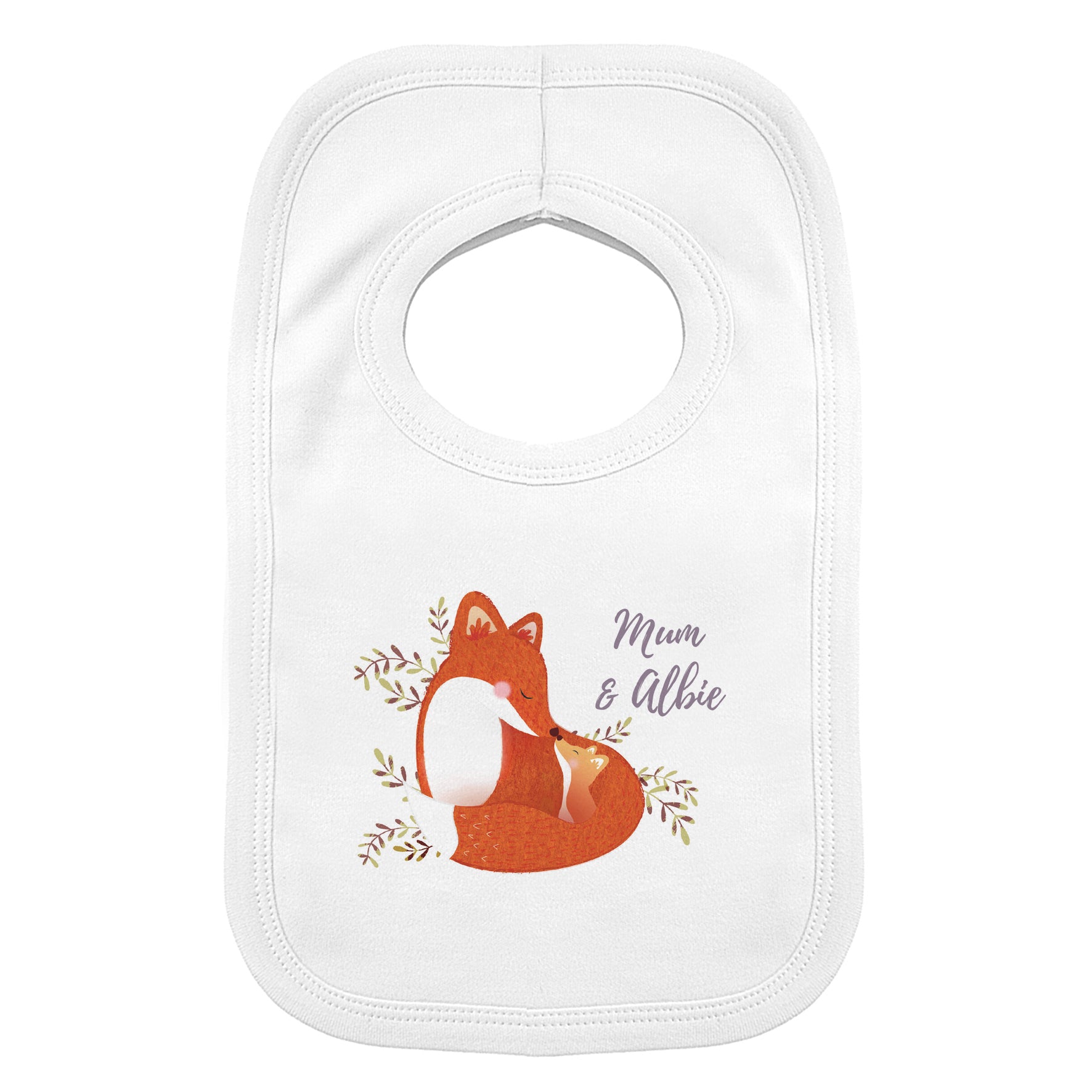 Personalised Mummy and Me Fox Bib