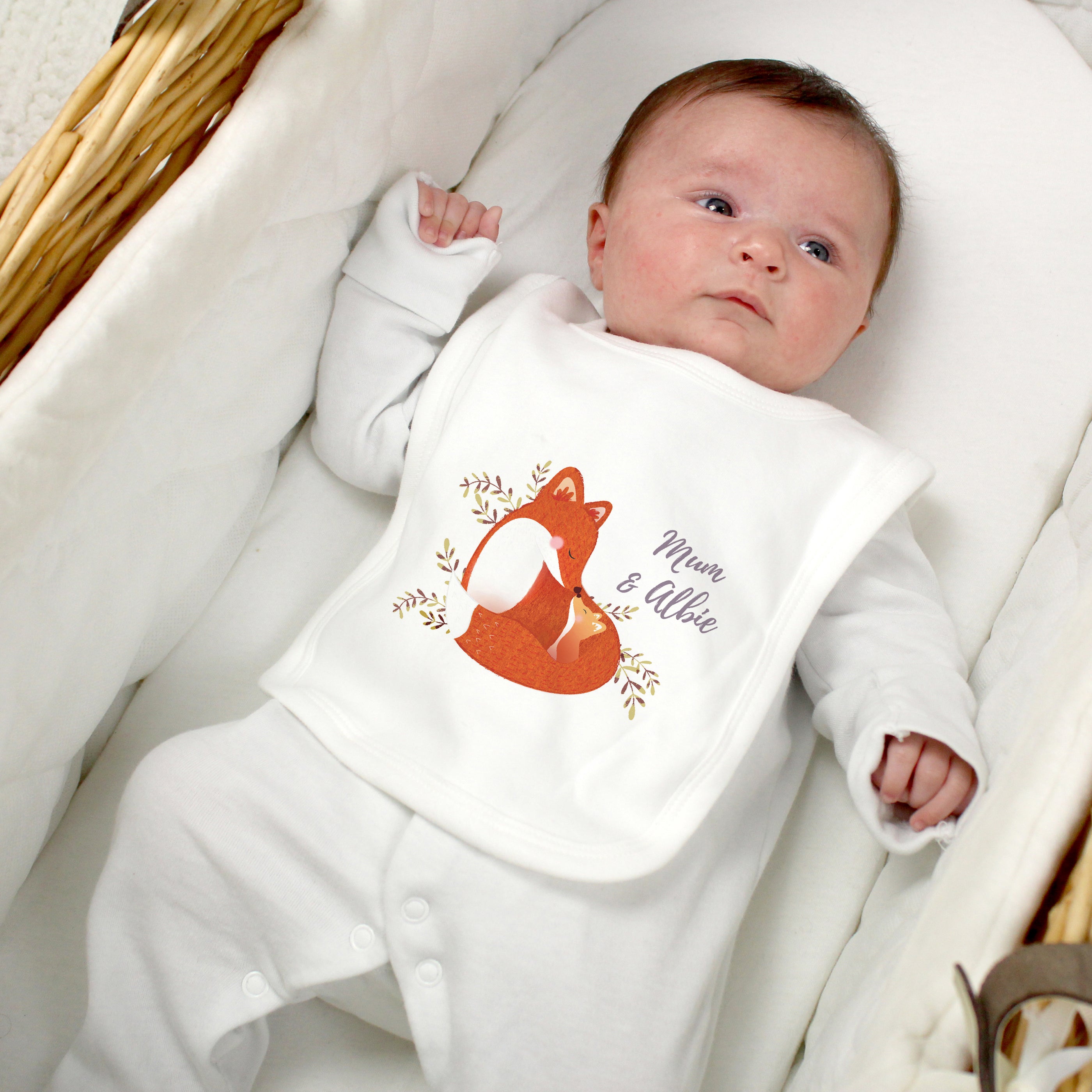 Personalised Mummy and Me Fox Bib