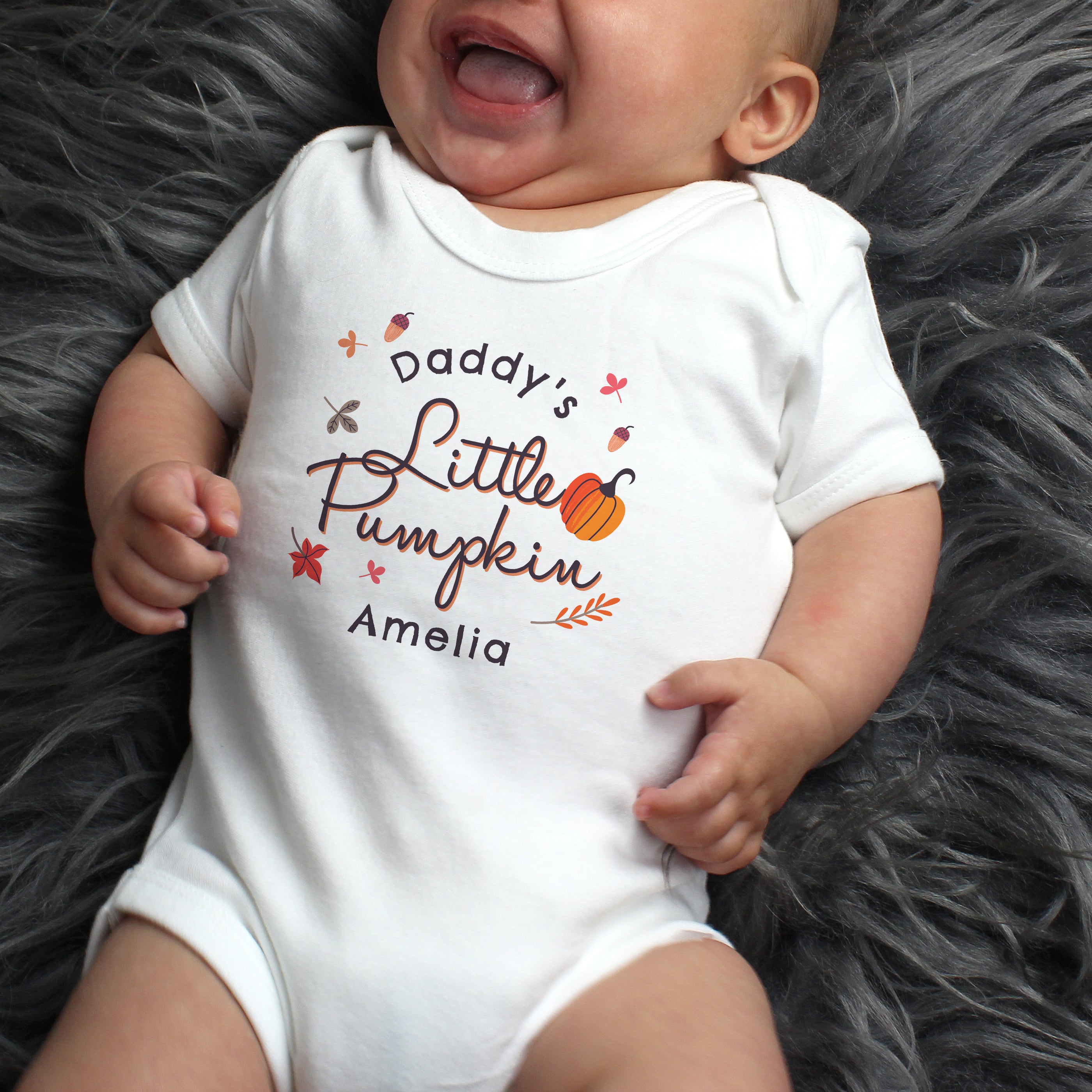 Personalised Little Pumpkin Baby Vest