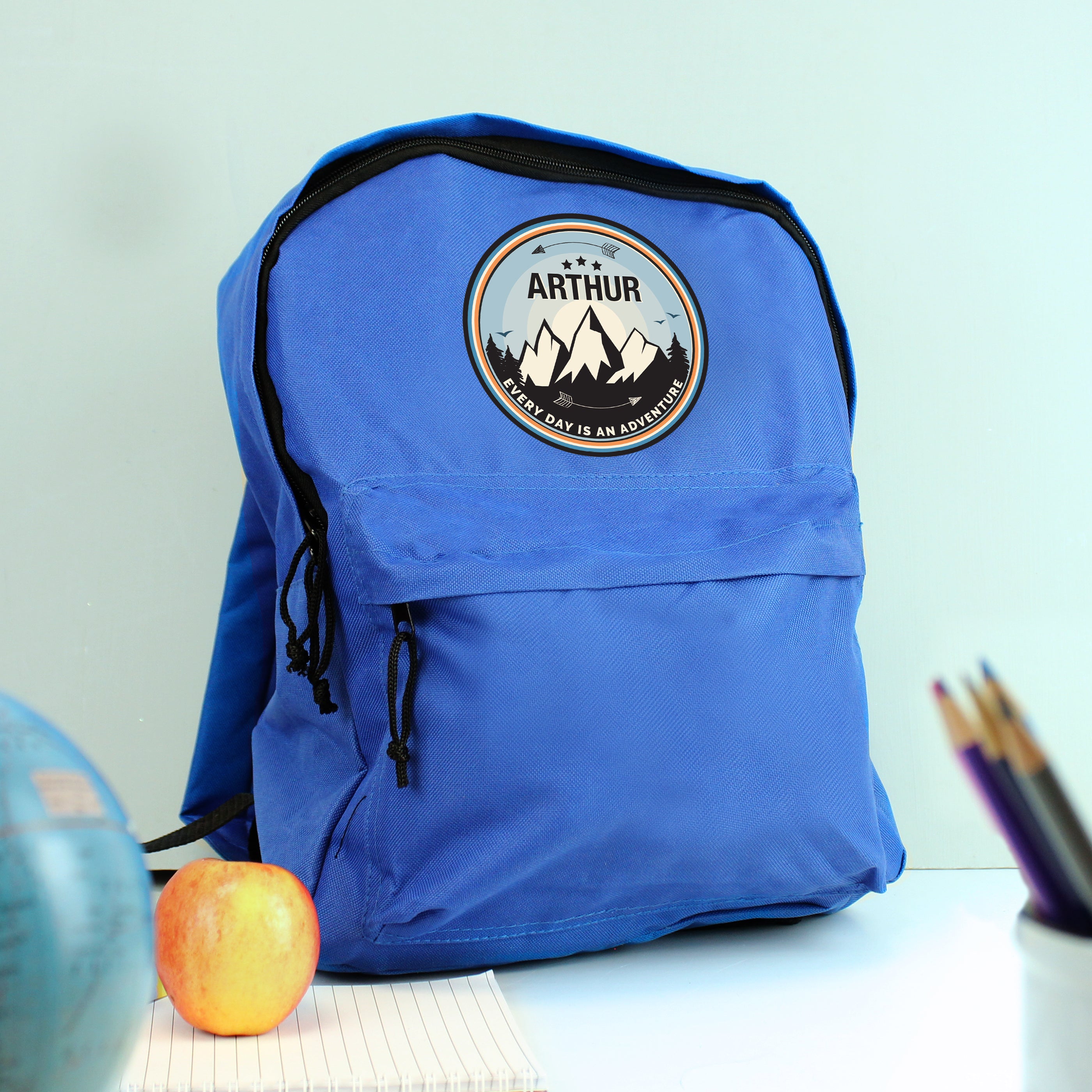 Personalised Adventure Blue Backpack