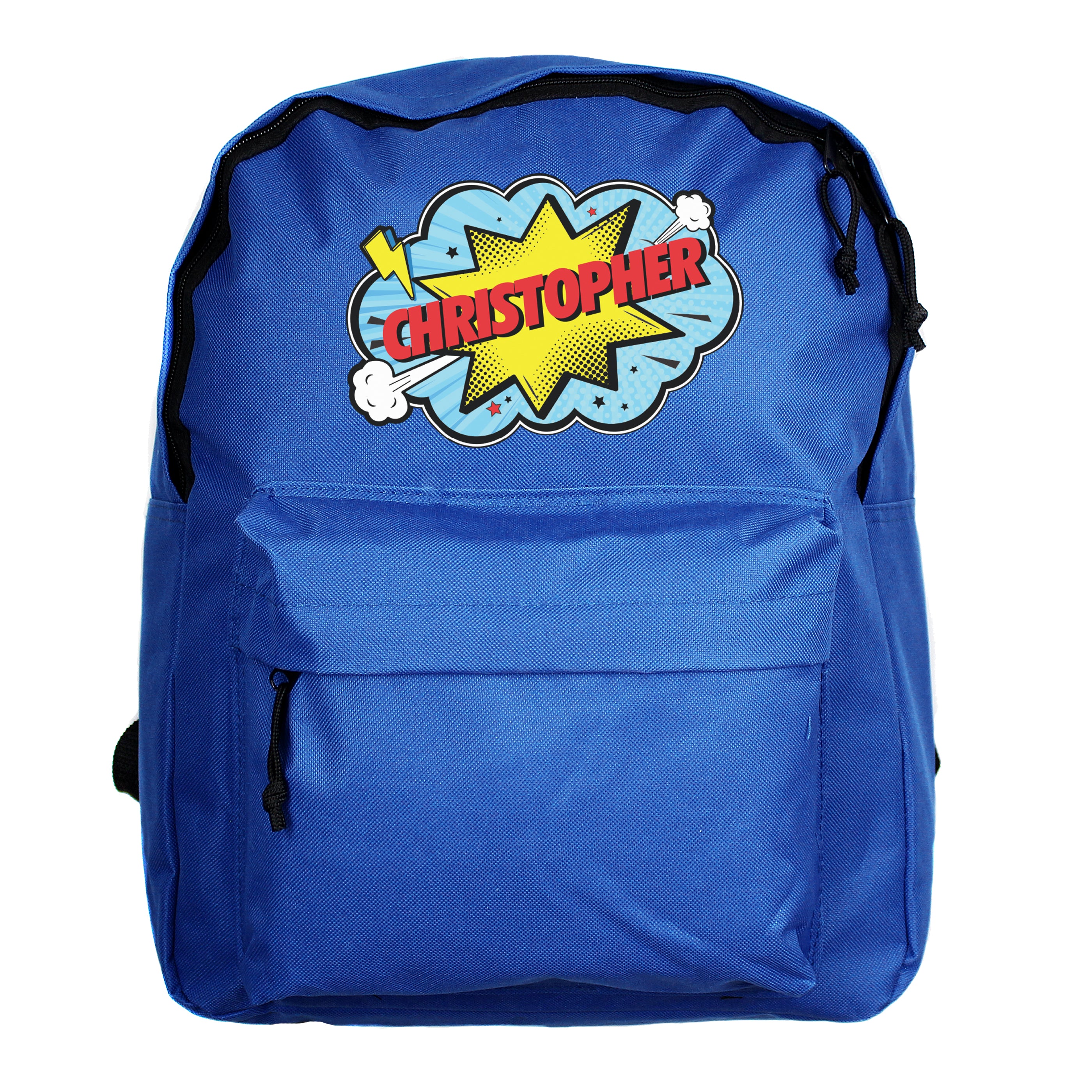 Personalised Superhero Blue Backpack