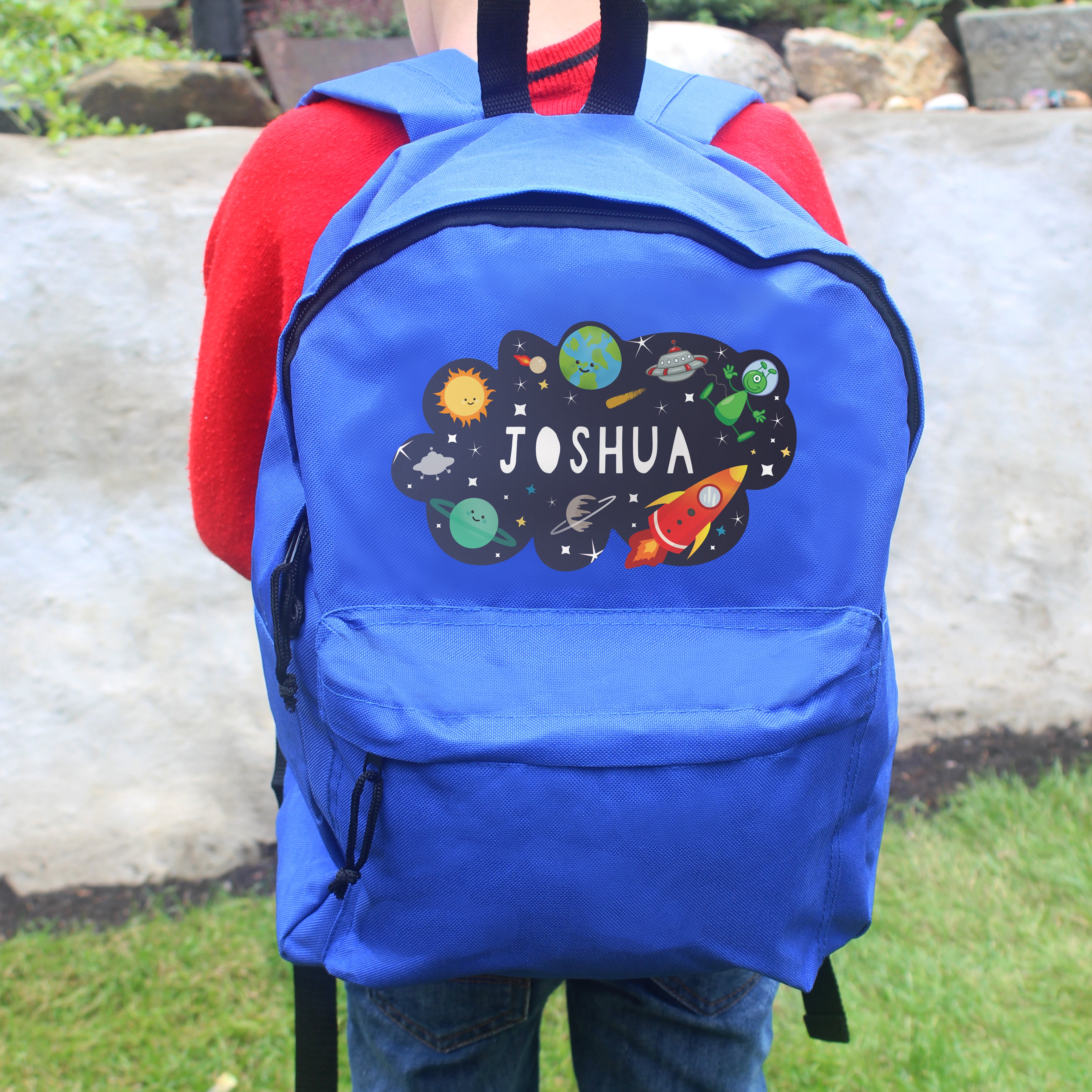 Personalised Space Blue Backpack